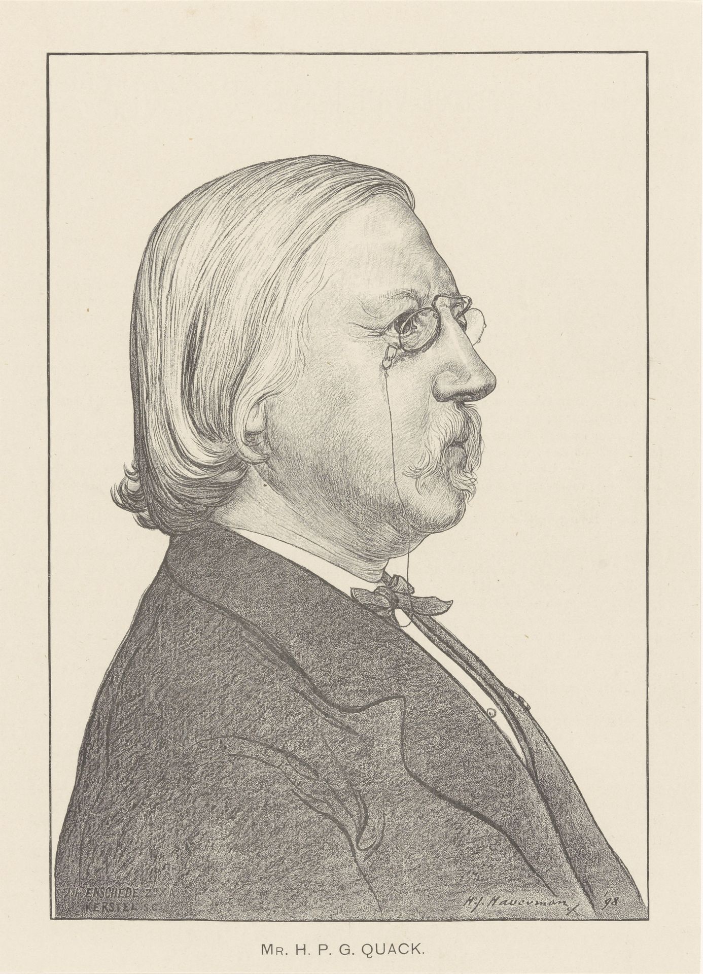 Portret van Hendrick Peter Godfried Quack by Theodorus Henricus Kerstel