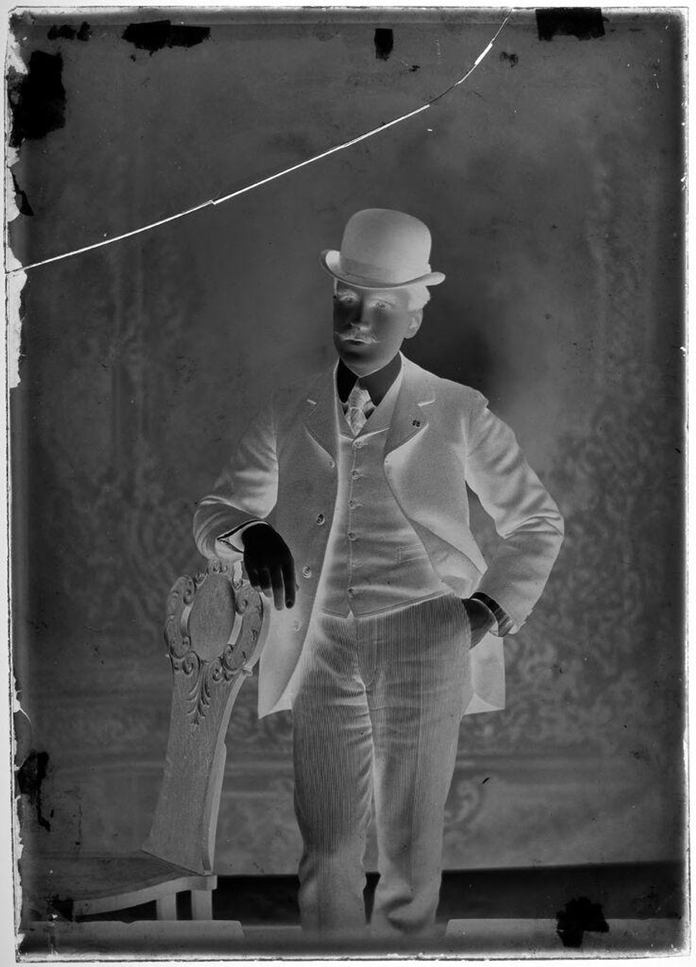 Untitled (portrait of a man in a top hat) by John Deusing