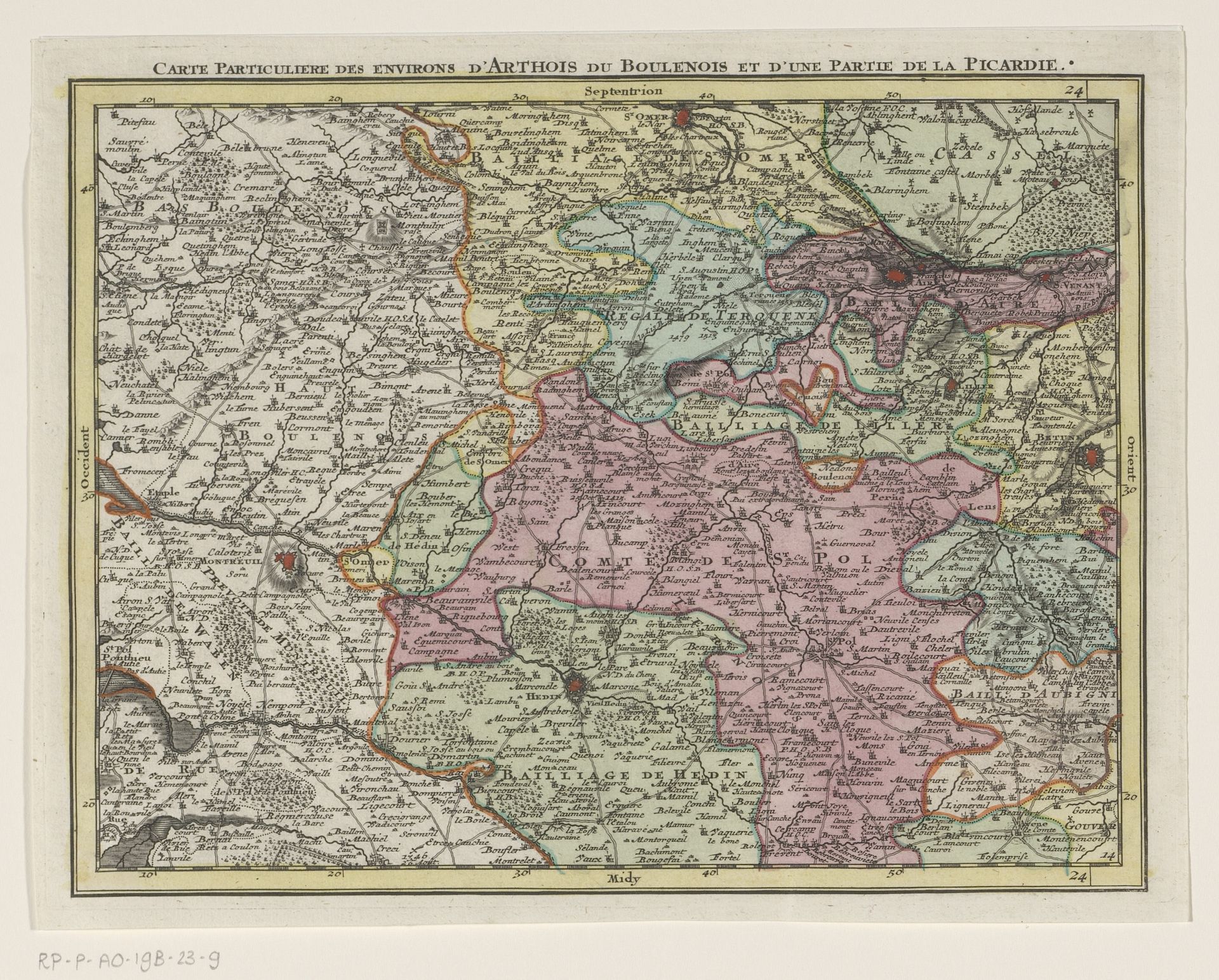 Deel van een kaart van de Oostenrijkse Nederlanden by Tobias Conrad Lotter