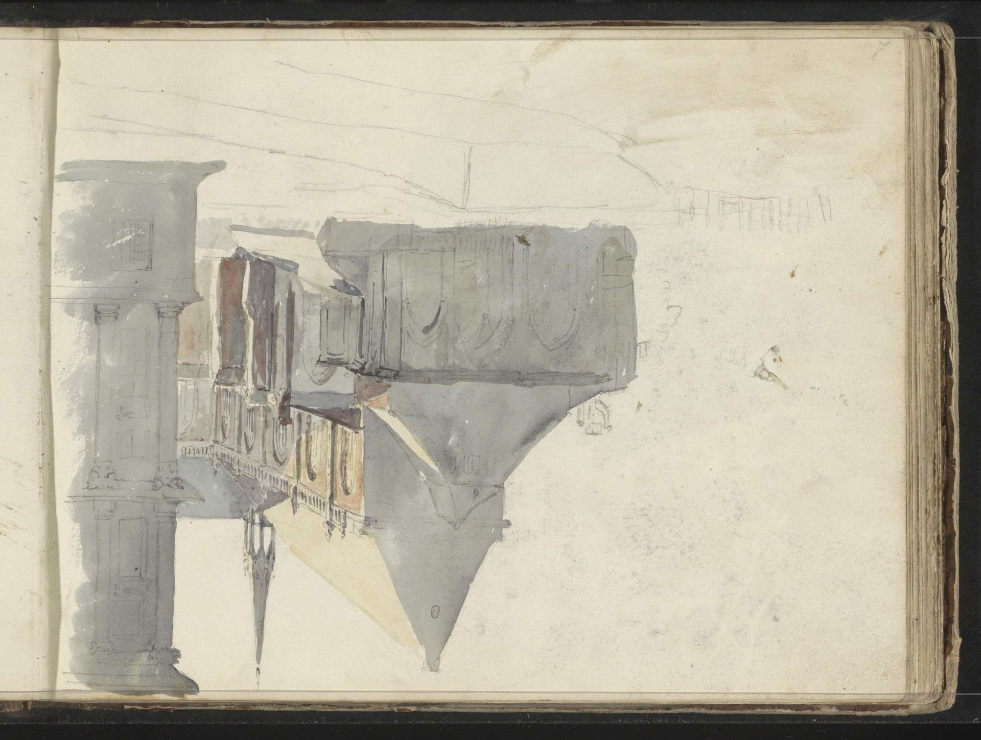 Stadsgezicht met kerk by Willem (II) Troost
