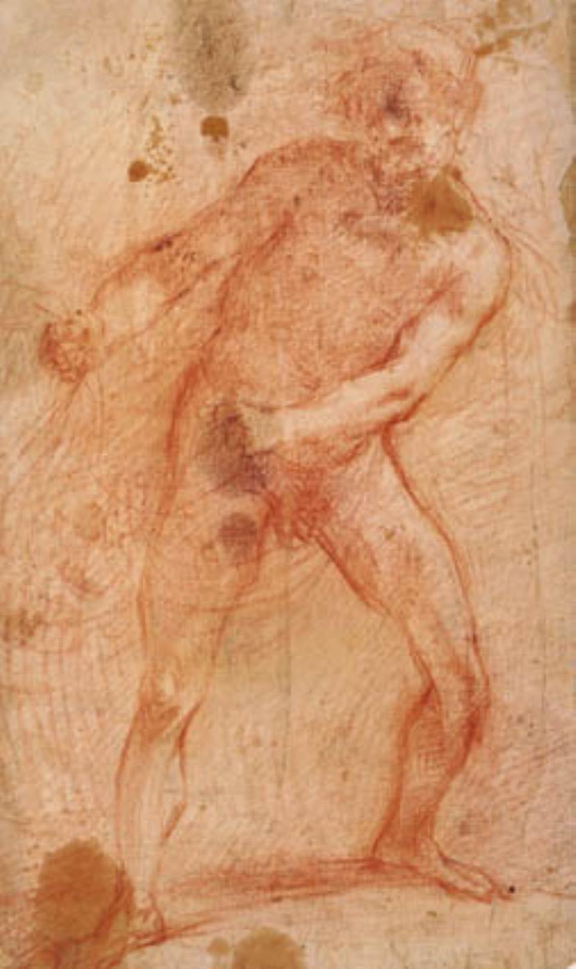 Male nude pulling a net (?) by Francesco Montelatici