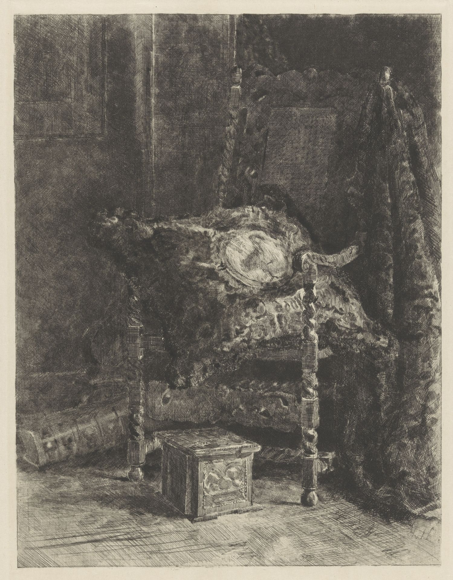 Stoel met kussen en stoof by Barbara Elisabeth van Houten