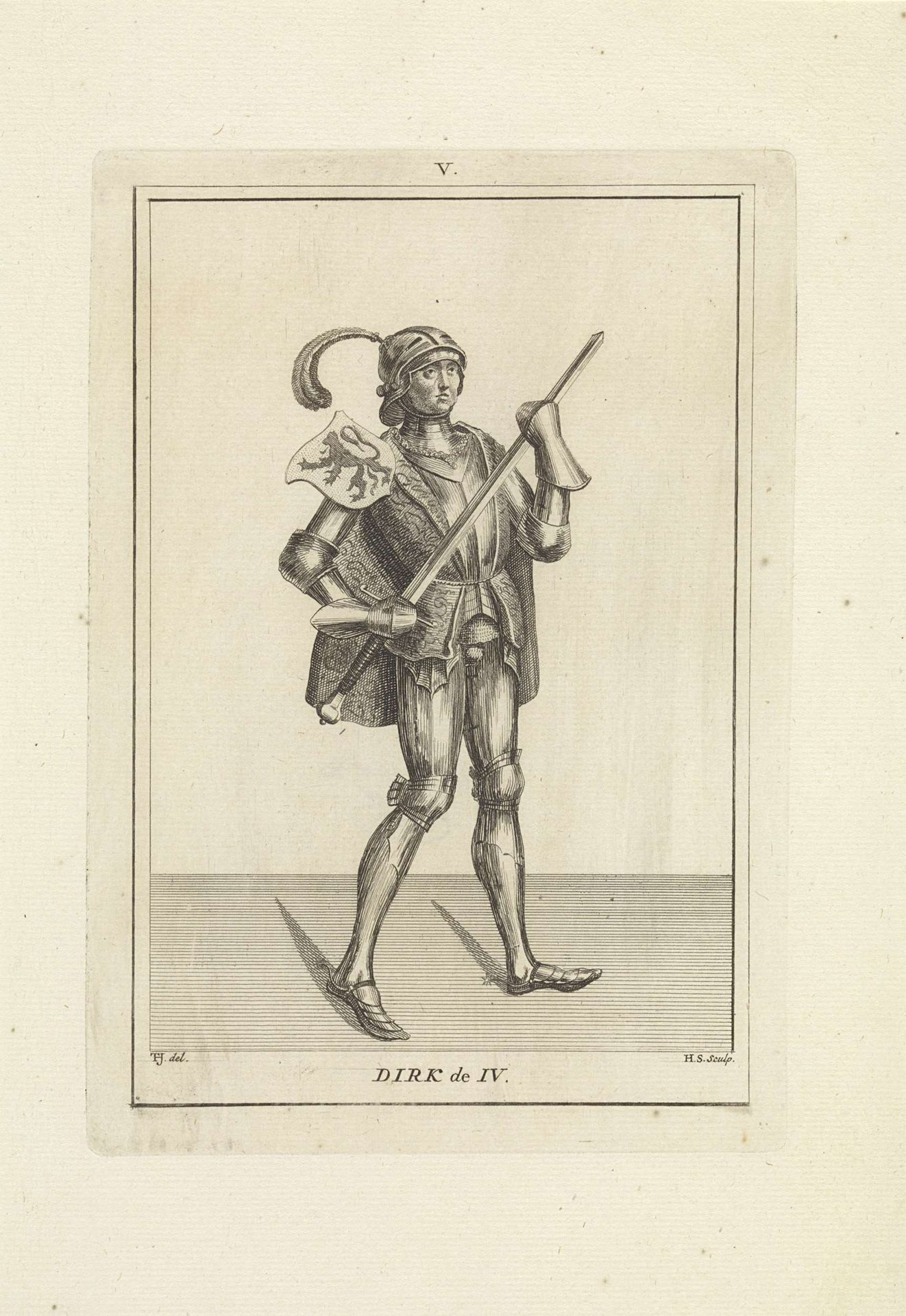 Portret van Dirk IV, graaf van Holland by Hendrik Spilman