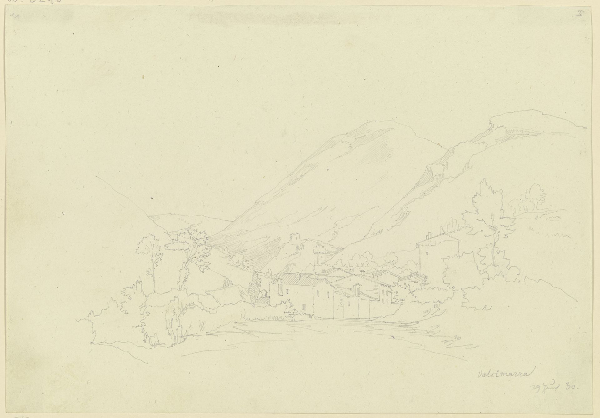 Valcimarra mit der Ruine des Santuario della Madonna del Sasso (_) by Friedrich Maximilian Hessemer