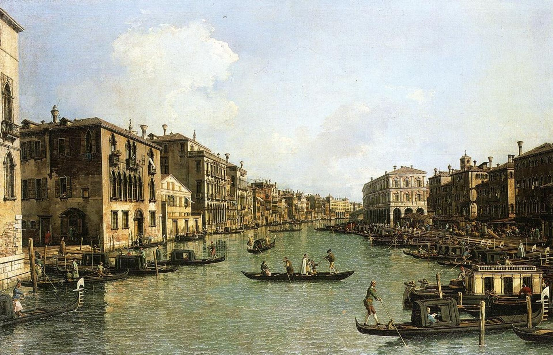Grand Canal From the Campo Santa Sofia Towards the Rialto Bridge by Canaletto