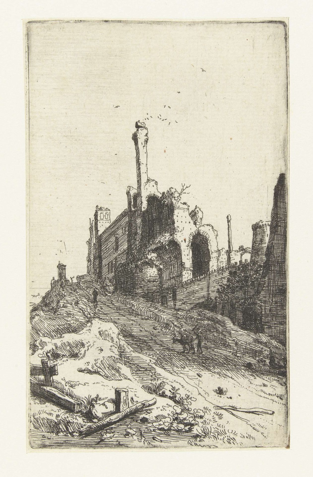 Ruïnes van een paleis te Tivoli by Bartholomeus Breenbergh