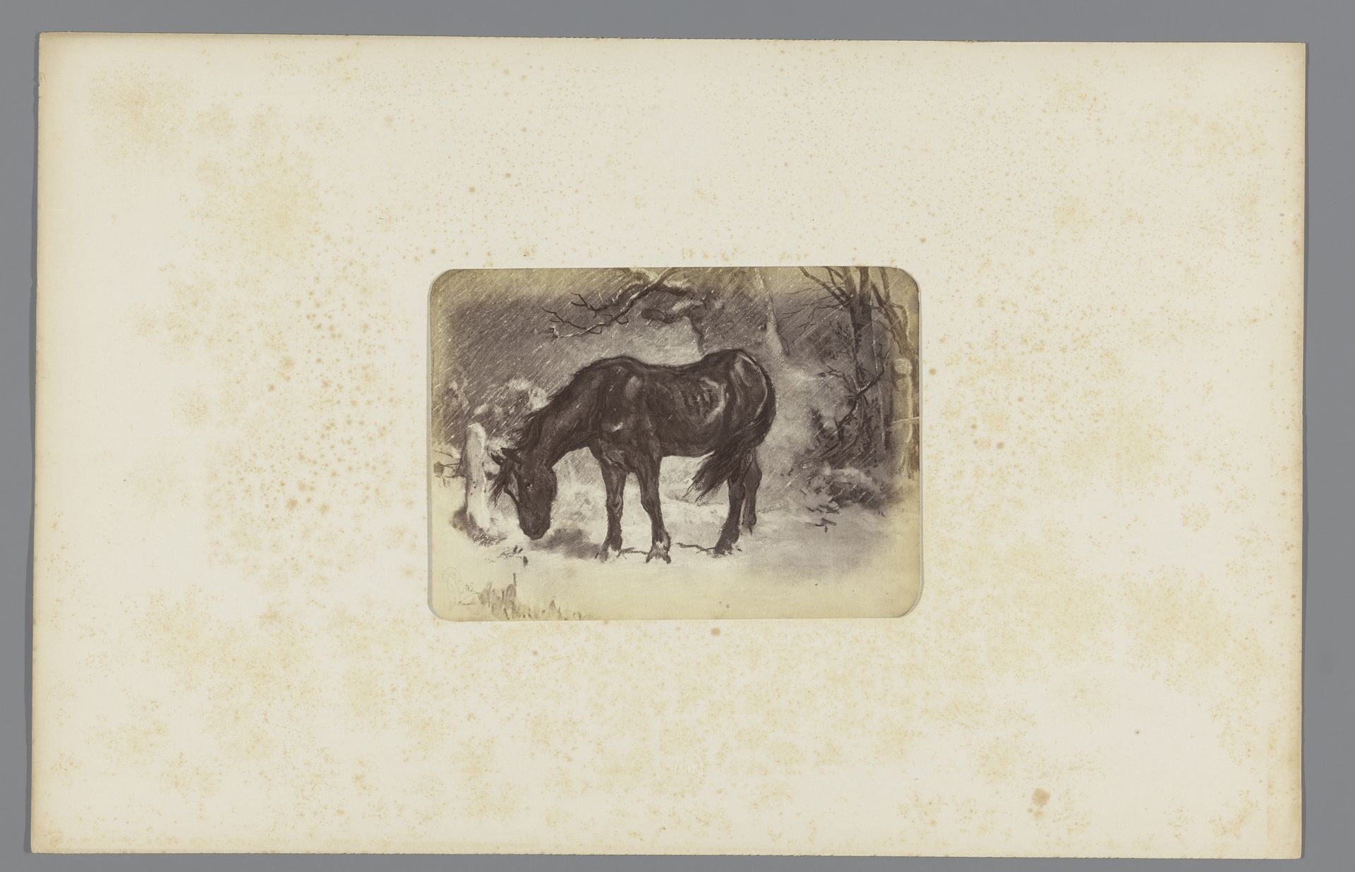Fotoreproductie van het schilderij 'De oude dag' door Gerardus Johannes Bos by Binger & Chits