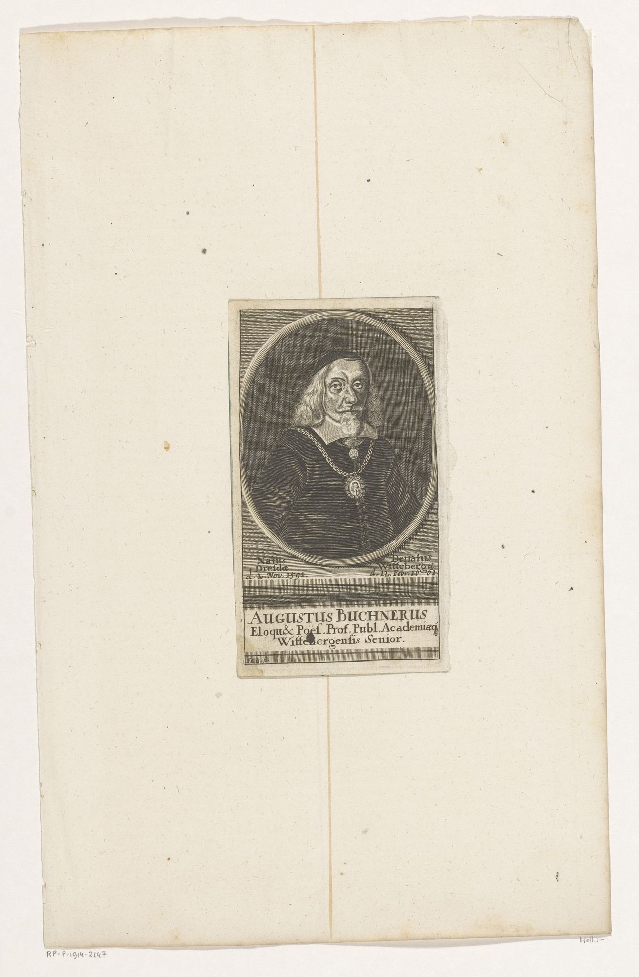 Portret van August Buchner by Johann Christoph Boecklin
