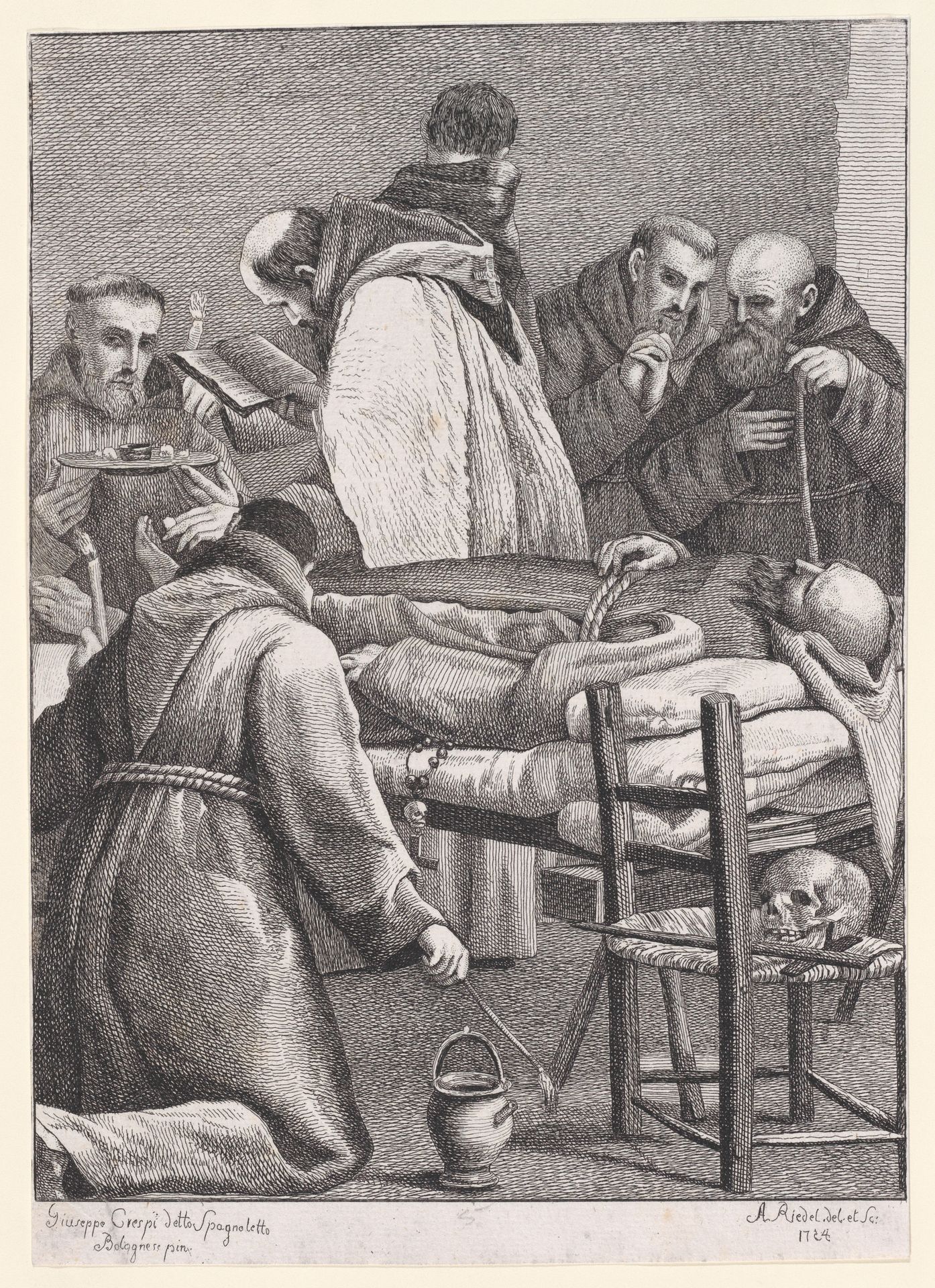 Extreme Unction, from "The Seven Sacraments" by Johann Anton Riedel