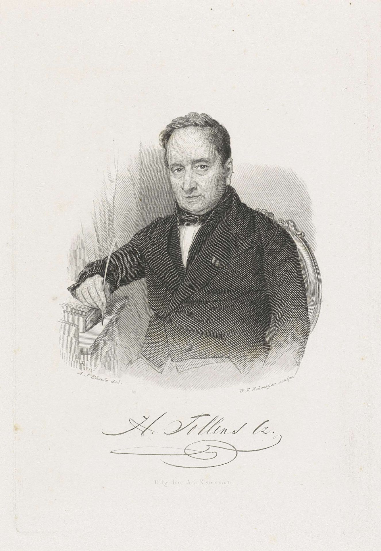 Portret van Hendrik Tollens by Willem Frederik Wehmeyer