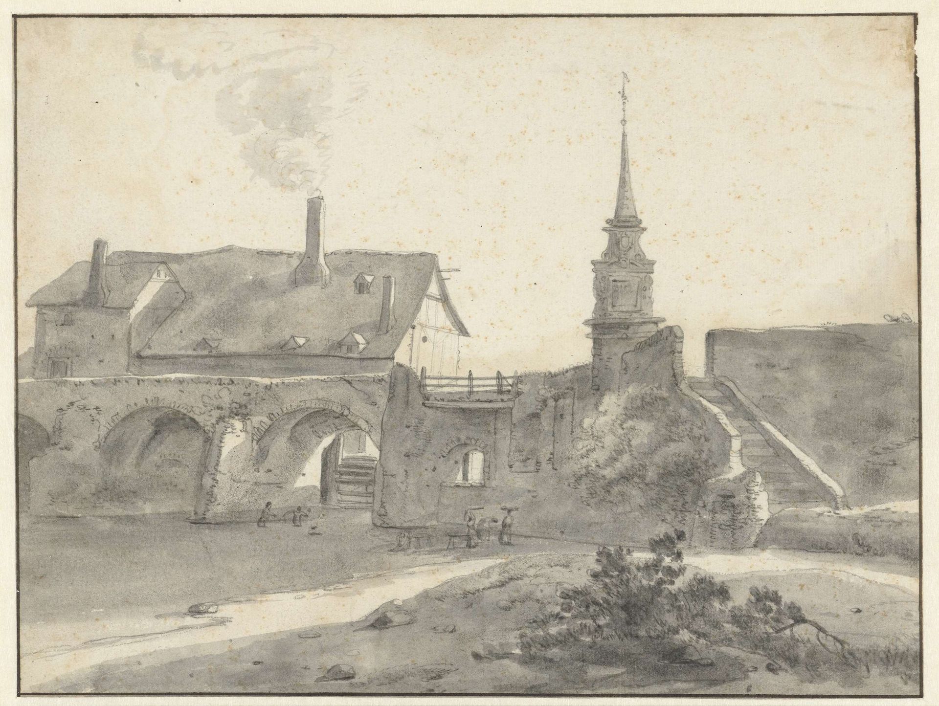Pont des Treilles te Angers by Willem Schellinks