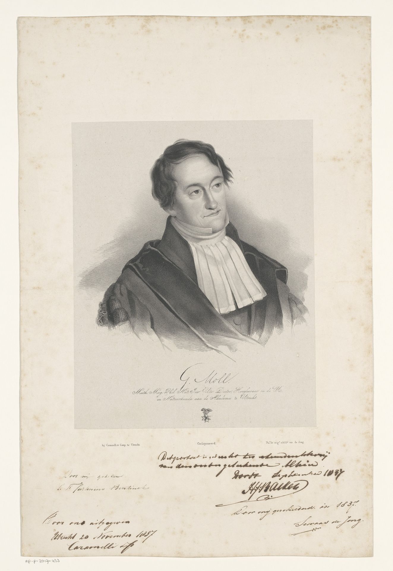Portret van Gerrit Moll by Carel Frederik Curtenius Bentinck
