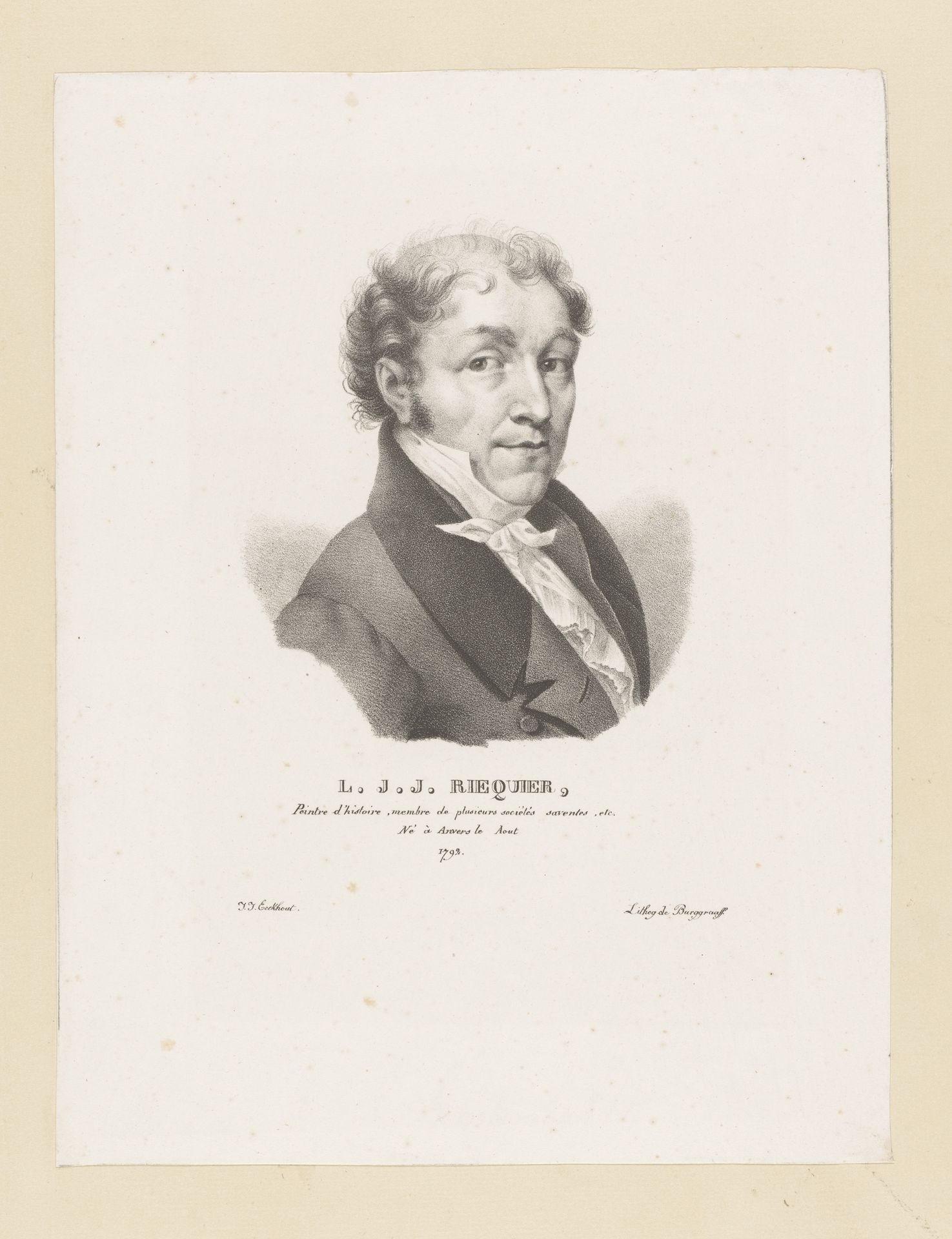 Portret van Louis Ricquier by Guillaume Philidor Van den Burggraaff