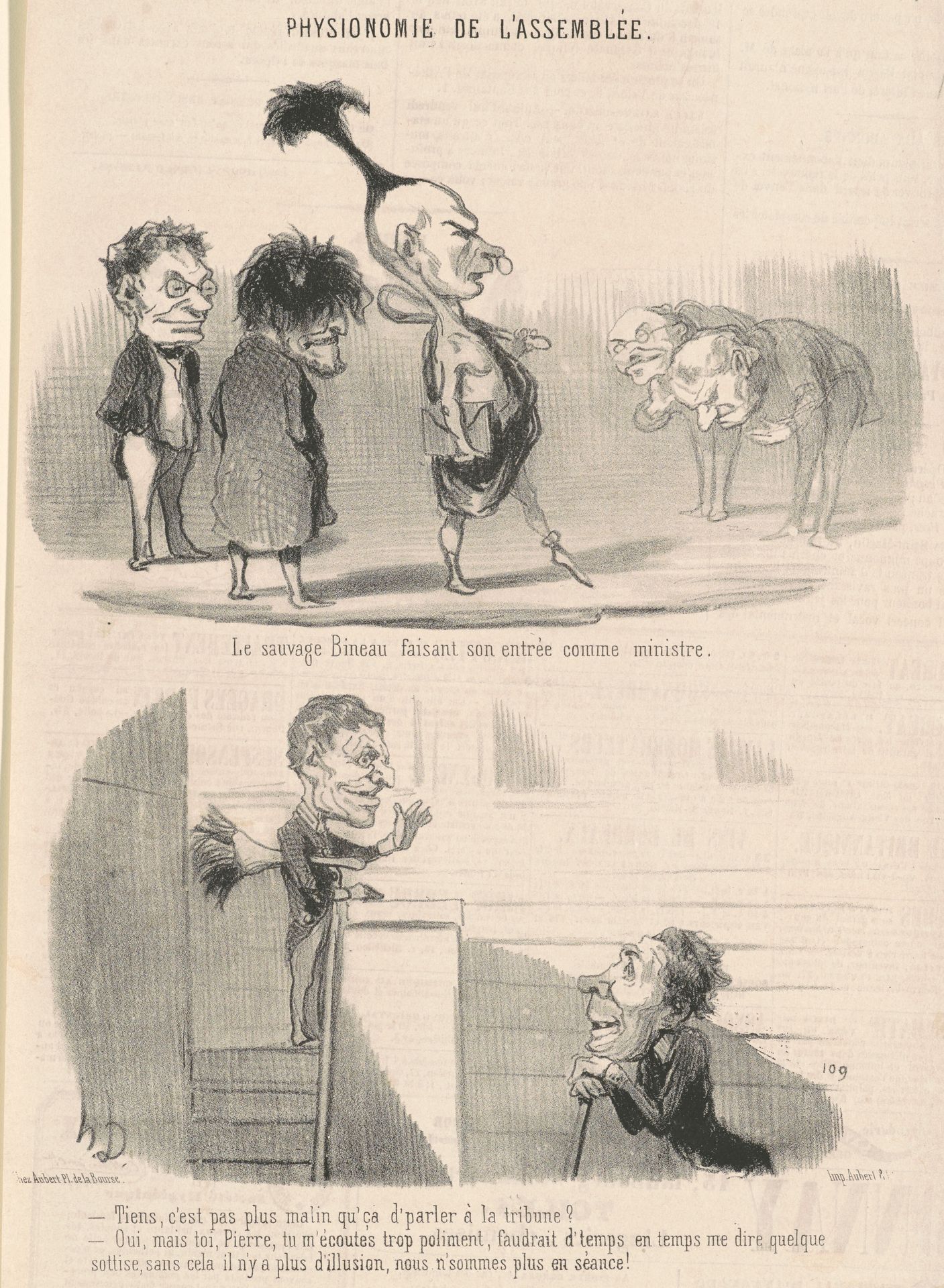Le sauvage bineau faisant son entrée by Honoré Daumier