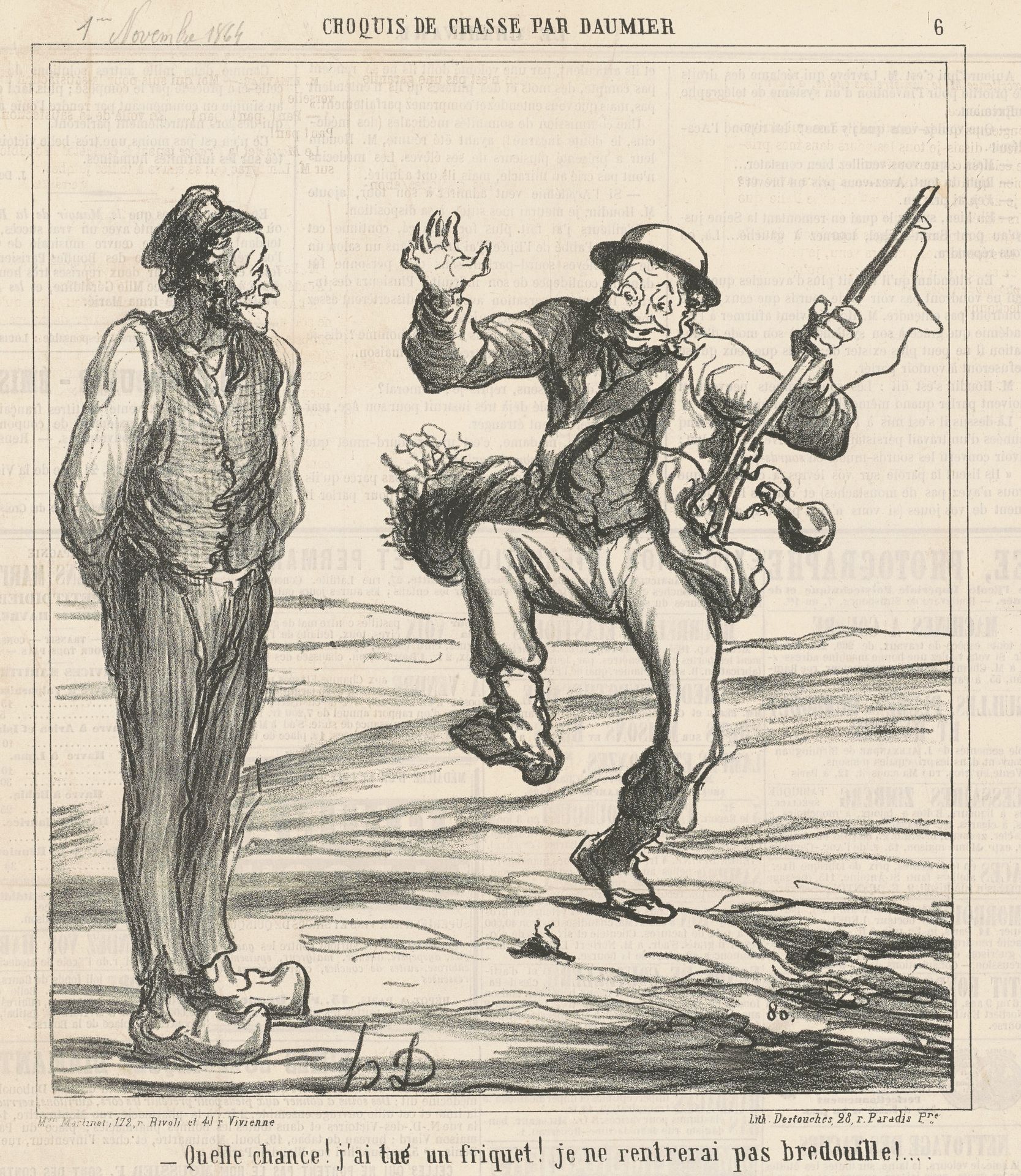 Quelle chance! J'ai tué un frquet! by Honoré Daumier