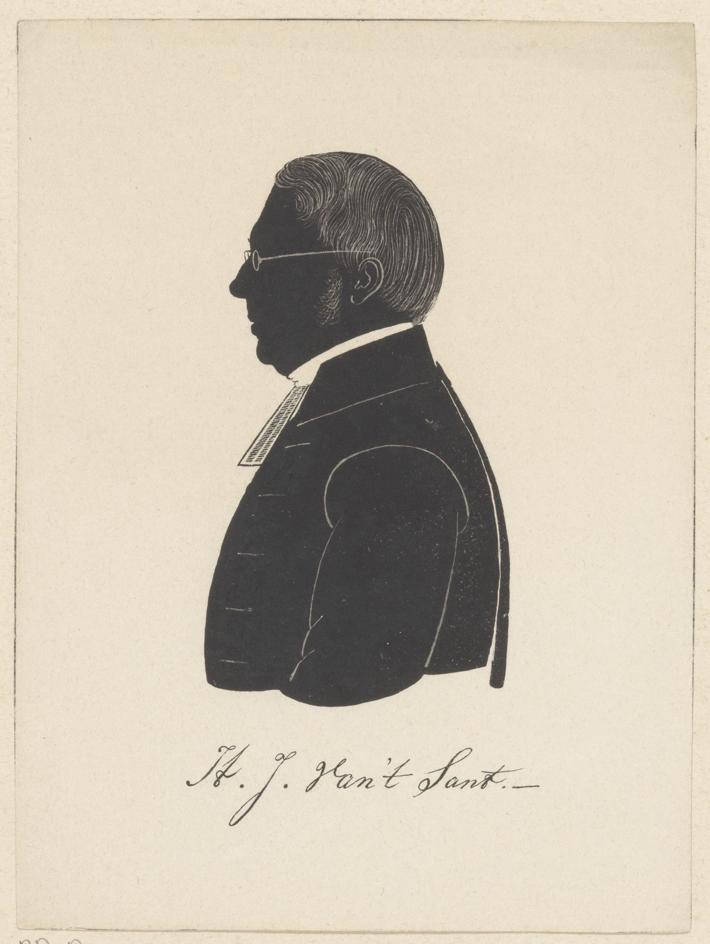 Silhouetportret van H.J. van 't Sant by Pieter (IV) Barbiers