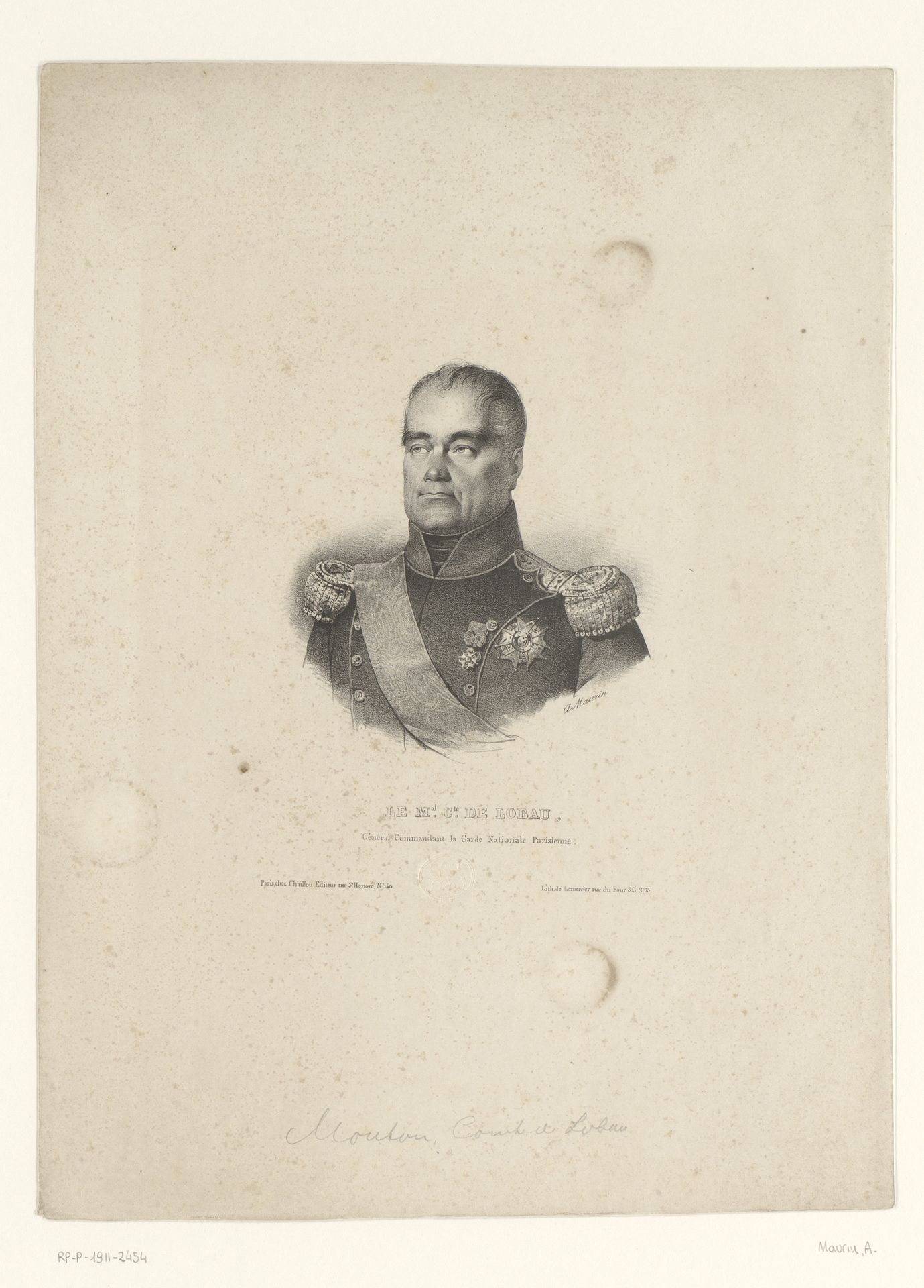 Portret van Georges Mouton, graaf van Lobau by Antoine Maurin