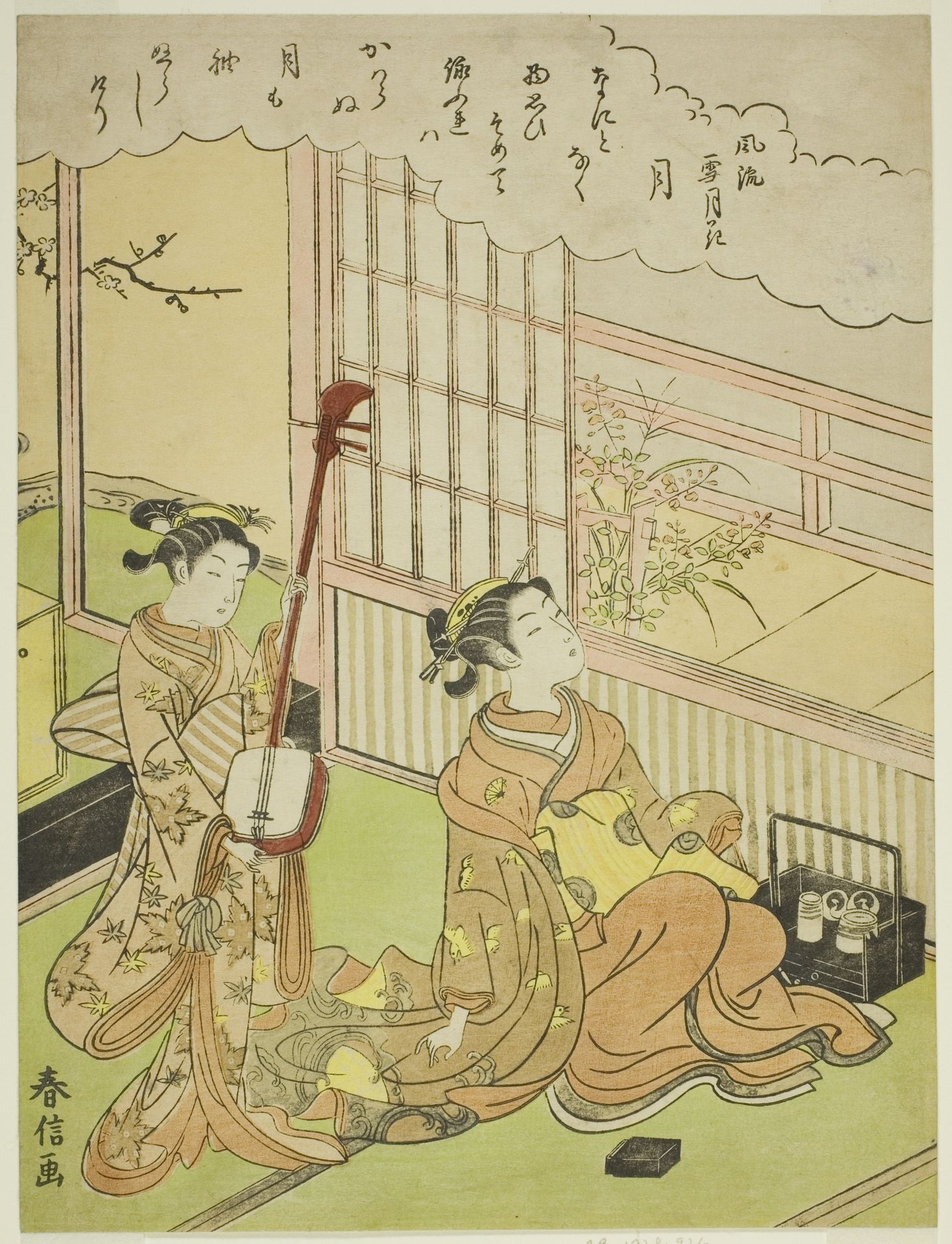 The Moon (Tsuki), from the series "Fashionable Scenes of Snow, Moon and Flowers (Furyu setsugekka)" by Suzuki Harunobu 鈴木春信