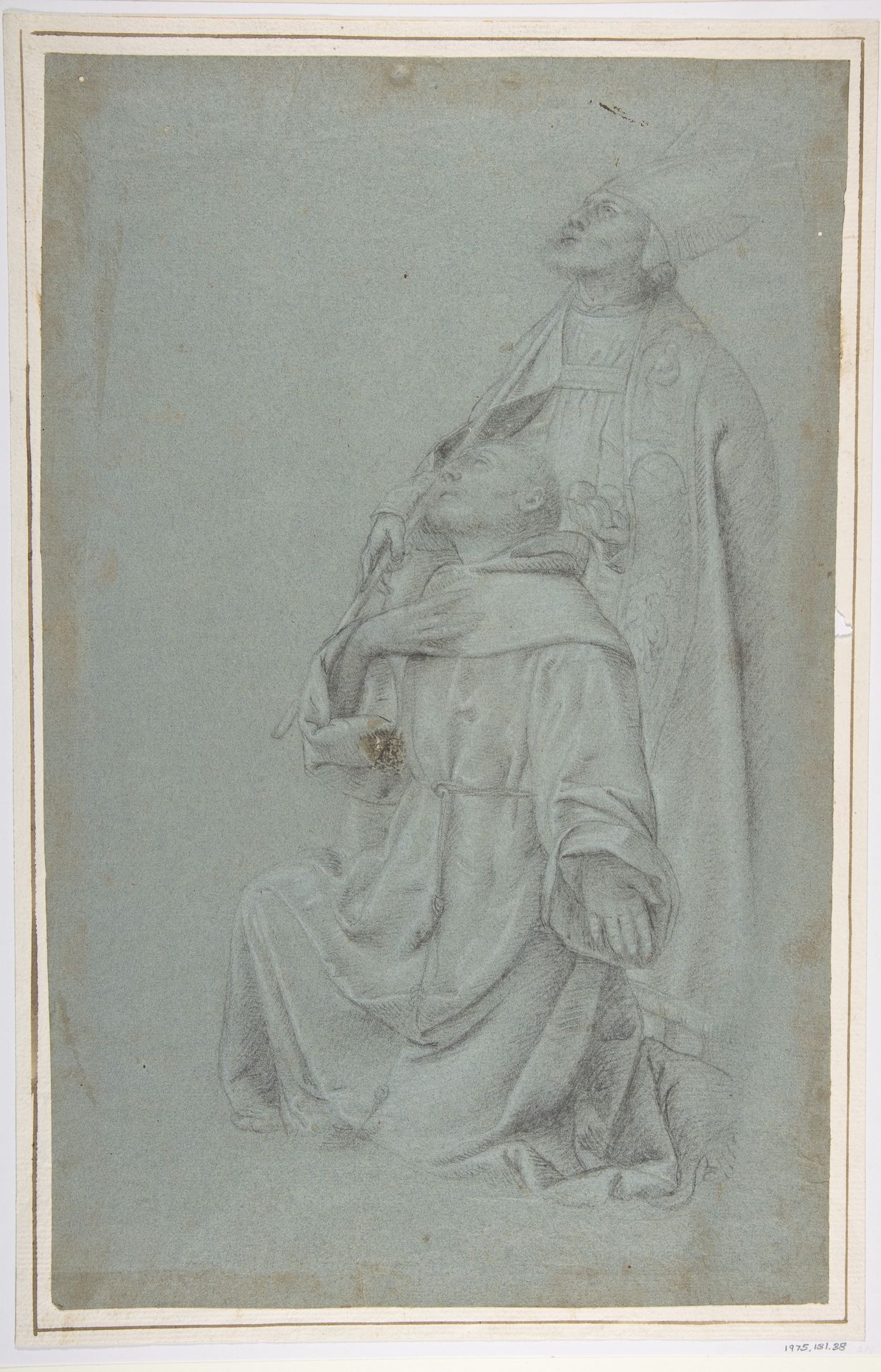 Kneeling St. Francis and St. Nicholas of Bari by Moretto da Brescia (Alessandro Bonvicino)