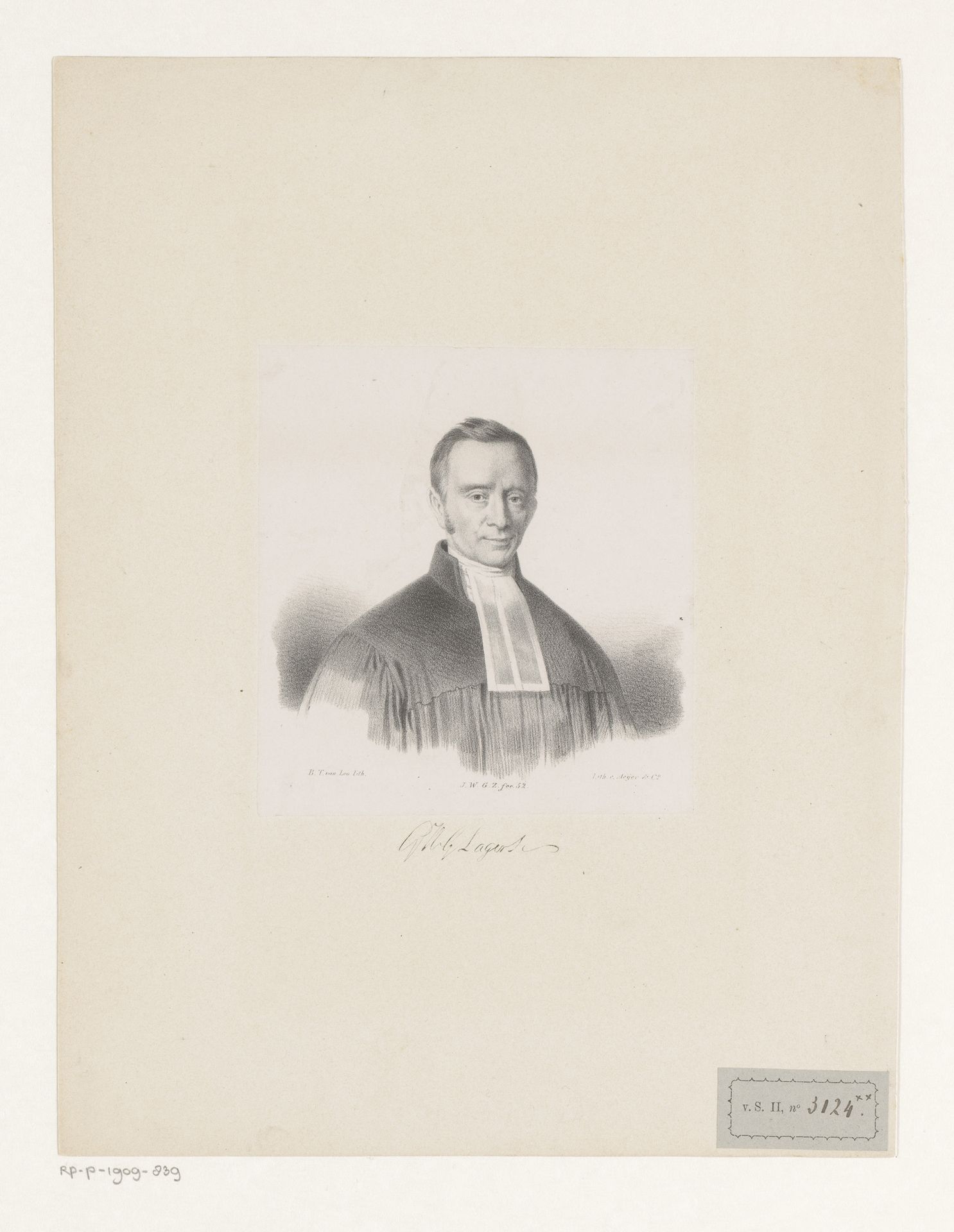 Portret van George Hendrik Gideon Lagers by Bernardus Theodorus van Loo