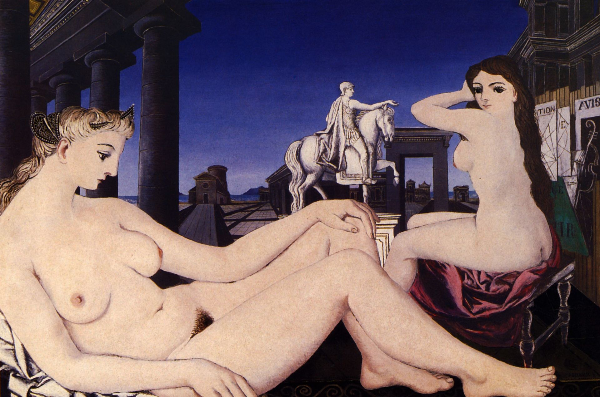 A naked statue by Paul Delvaux