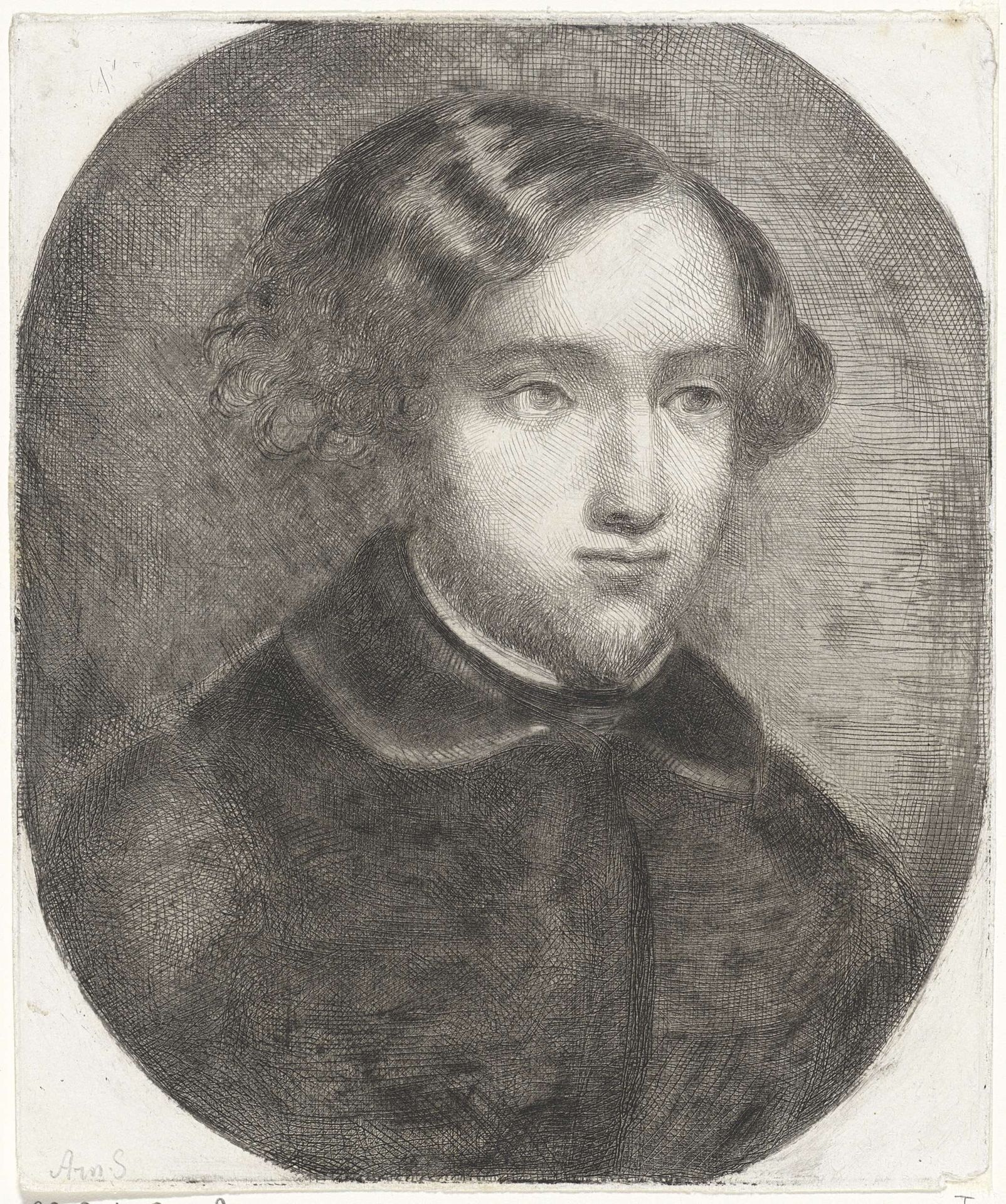 Busteportret van een jonge man met een puntbaardje by Arnoud Schaepkens