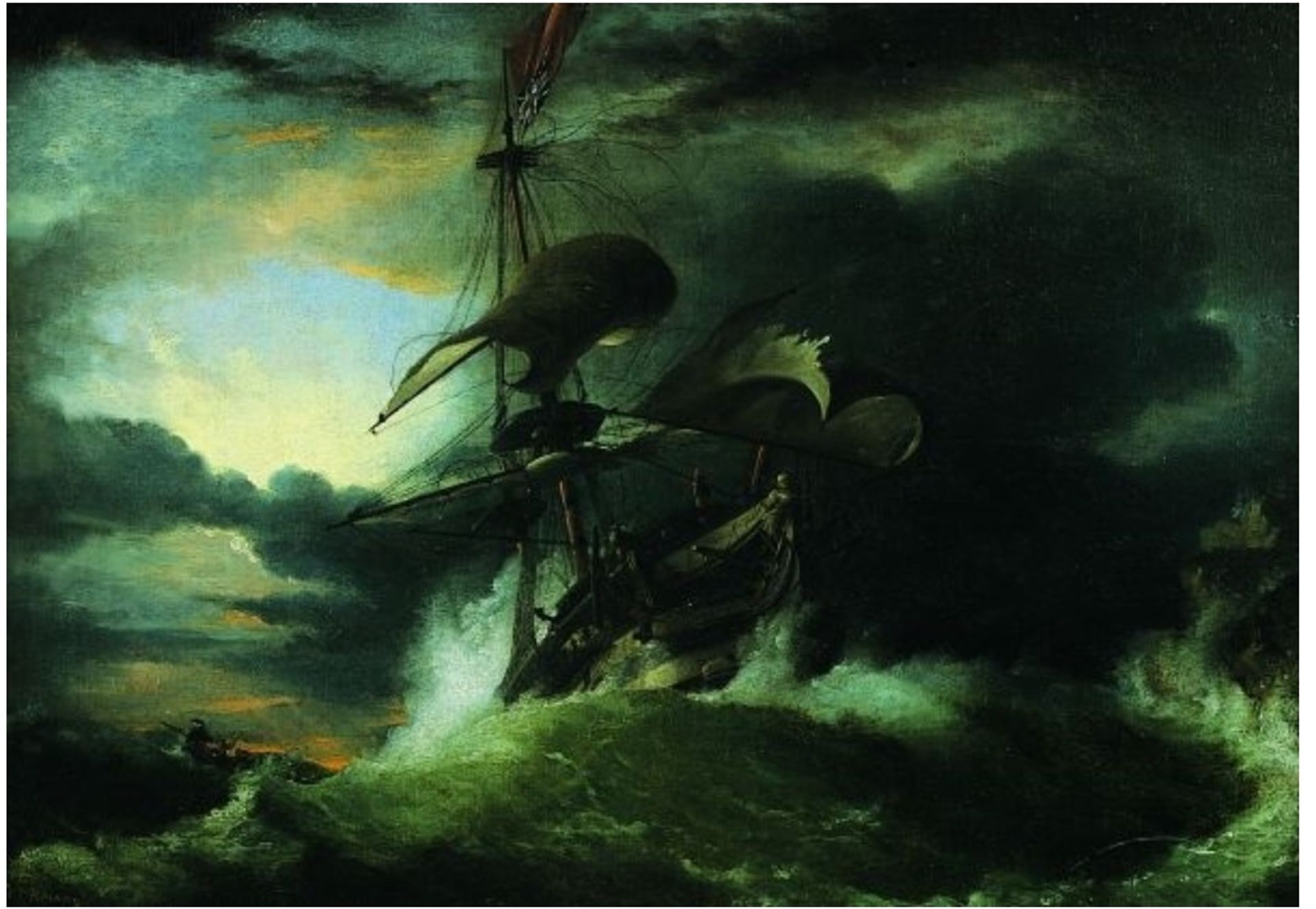 Navire Sur Une Mer Agitée by George Philip Reinagle