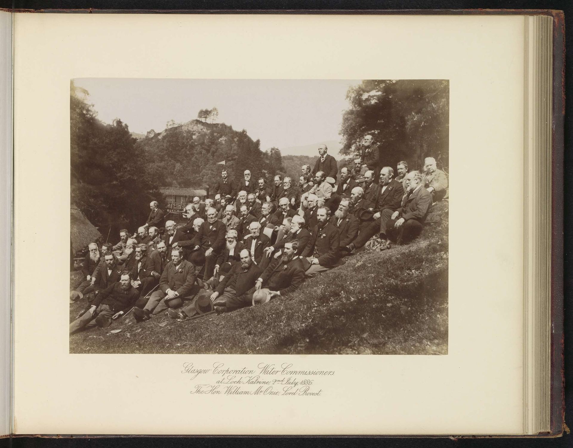 Glasgow Corporation Water Commissioners at Loch Katrine, 2nd July, 1886. The Hon. William McOnie, Lord Provost by T. & R. Annan & Sons