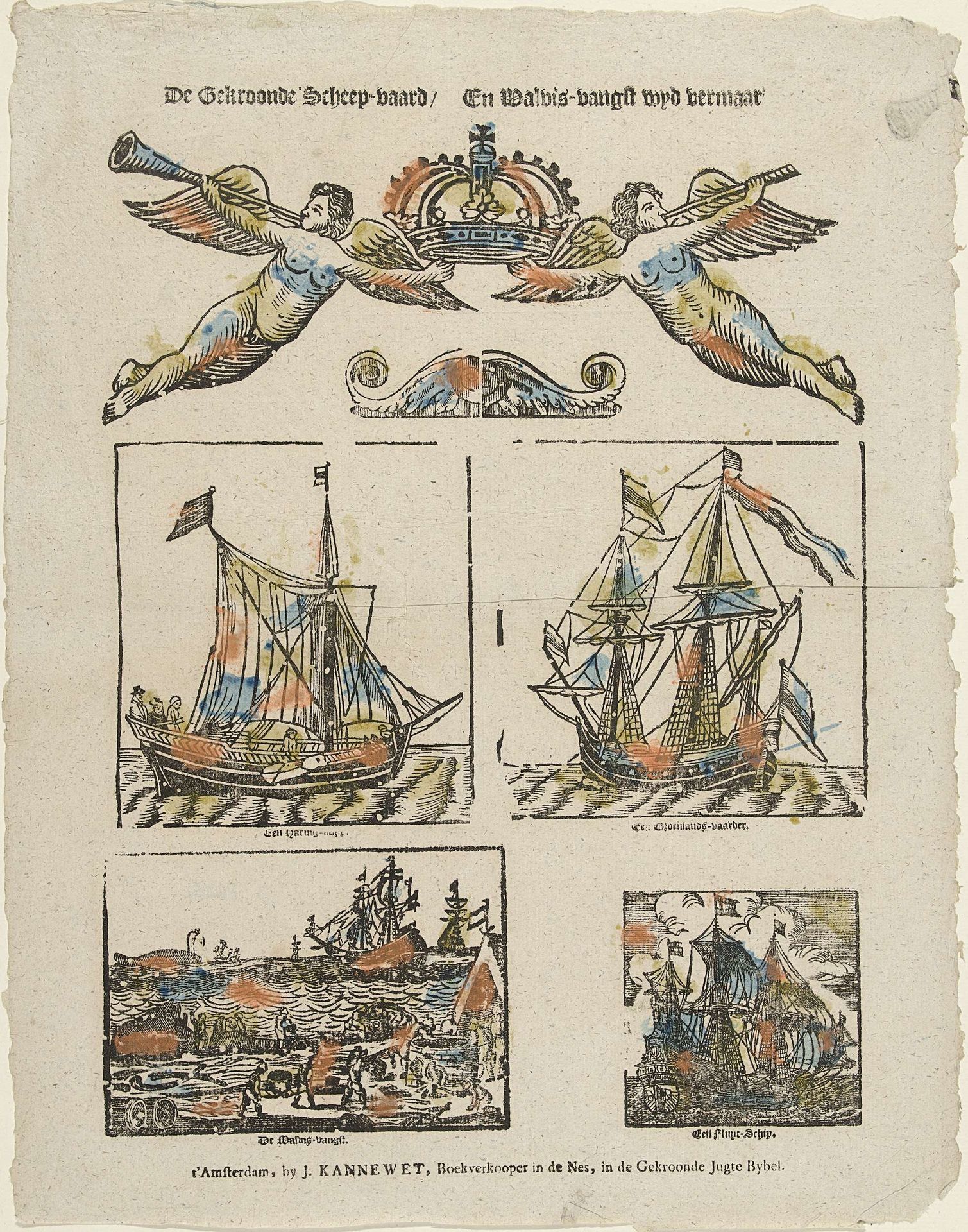De gekroonde scheep-vaard / En walvis-vangst wyd vermaard. by Johannes (II) Kannewet