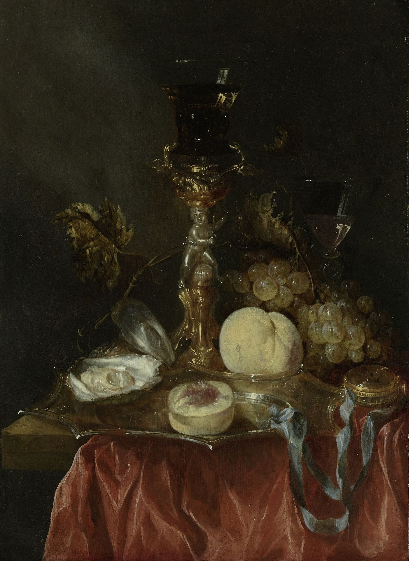 Still Life with Silver-Gilt Glass Holder by Abraham van Beyeren