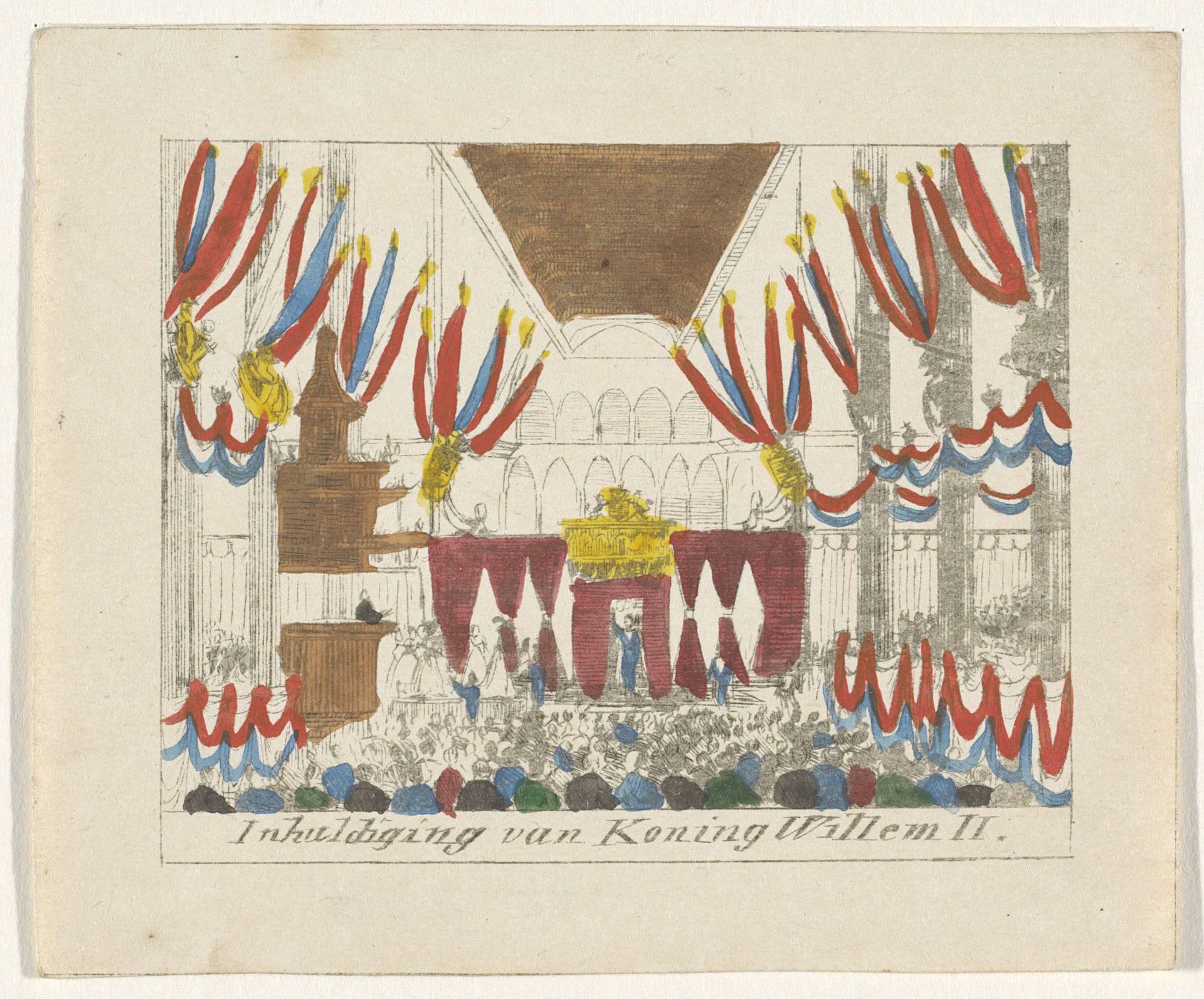 Inhuldiging van Koning Willem II by Anonymous