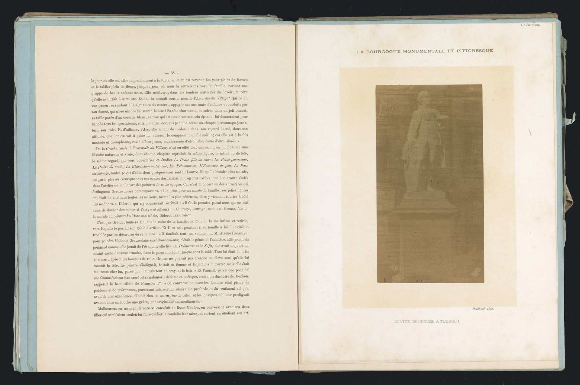 Standbeeld van Jean-Baptise Greuze in Tournus by A. Boulland