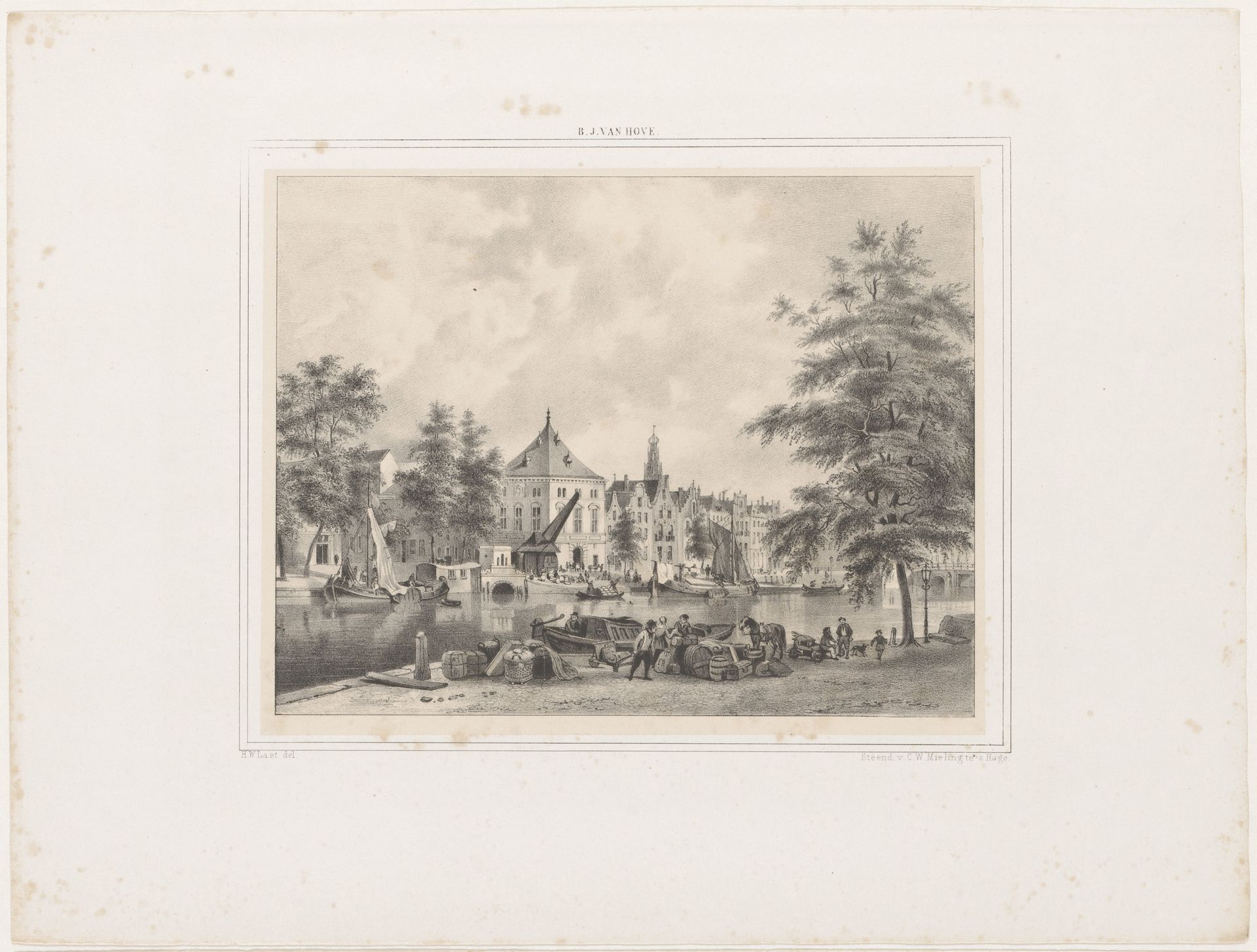 Gezicht op Haarlem vanaf het Spaarne by Hendrik Wilhelmus Last