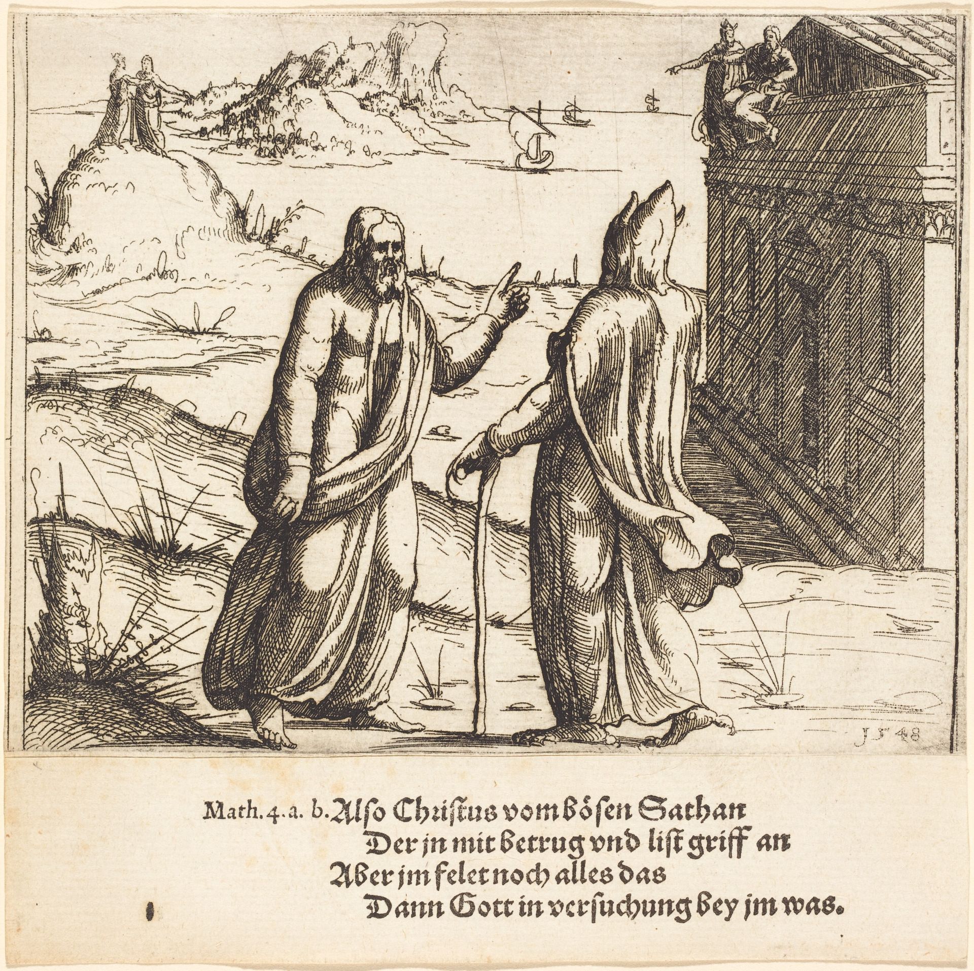 The Temptation of Christ by Augustin Hirschvogel