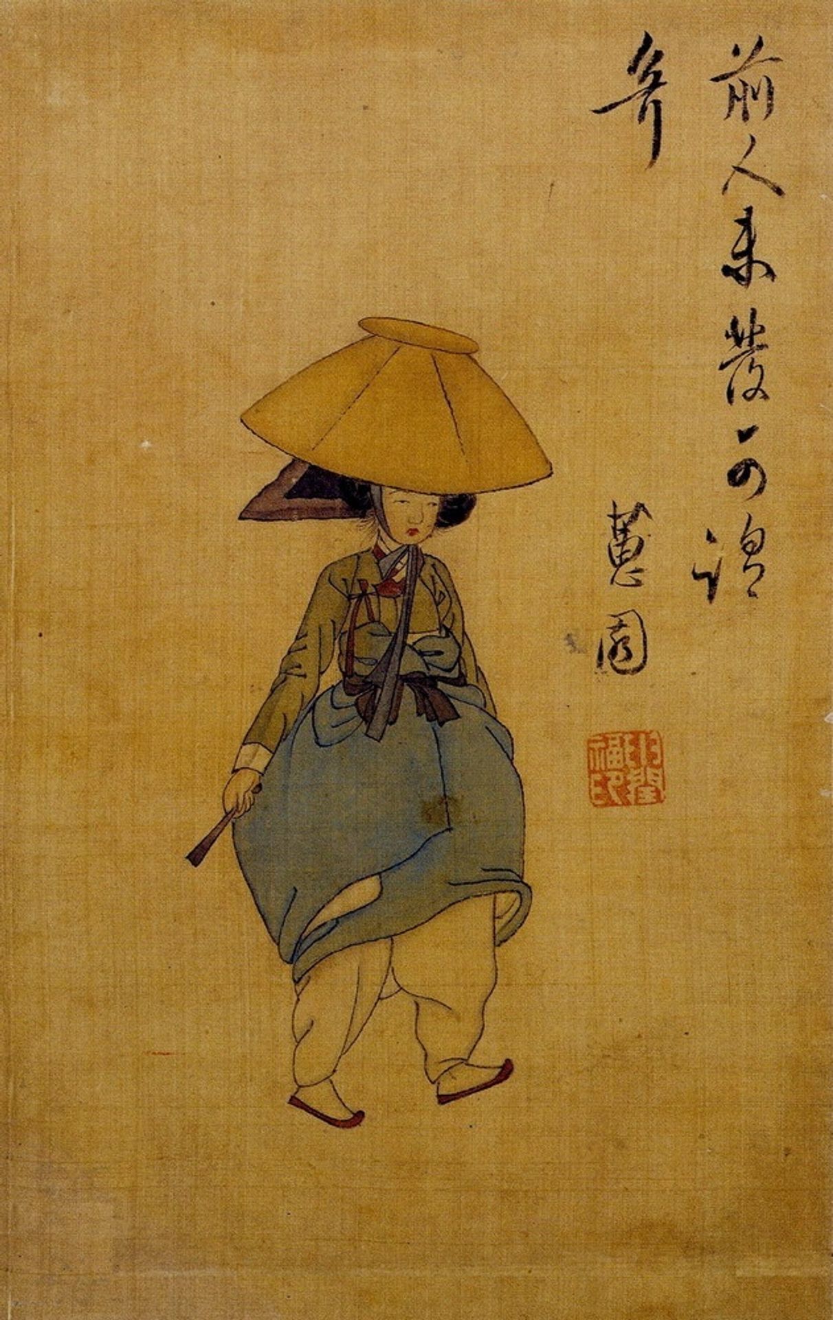 Woman with a Red Hat (jeonmo) by Shin Yoon-bok