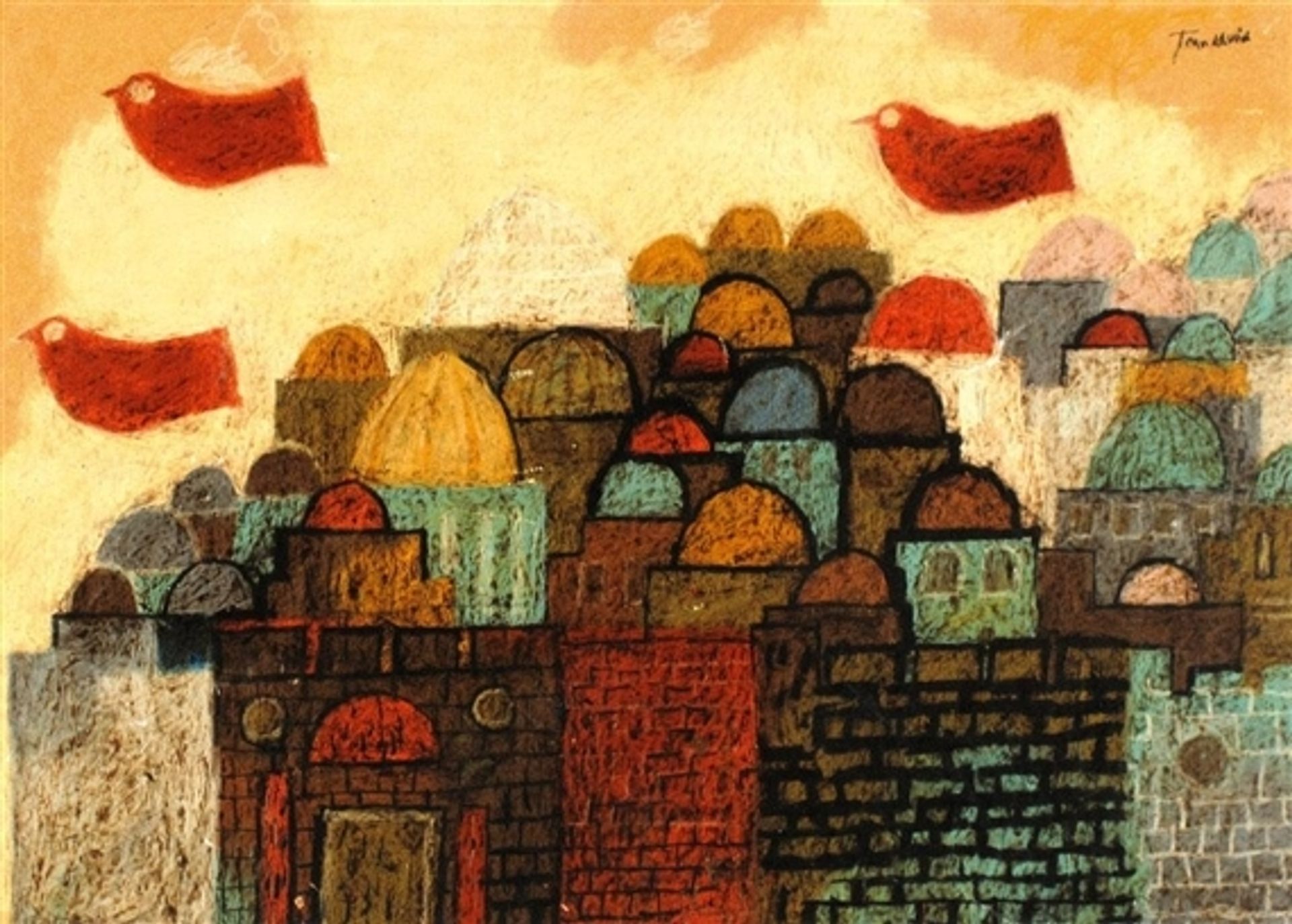 Peace Dove Over Jerusalem by Jean David