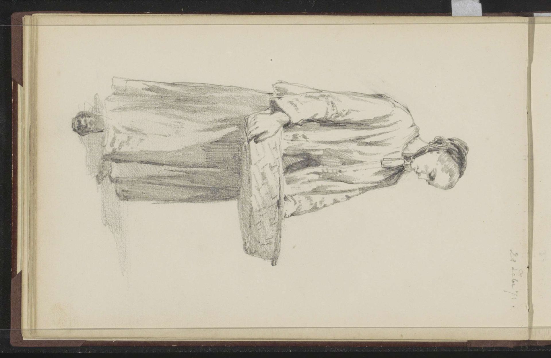 Vrouw met een mand by Cornelis Springer