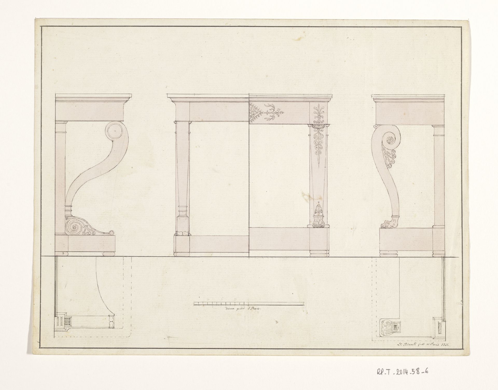 Ontwerpen voor consoletafels by Joachim-Pierre Blank
