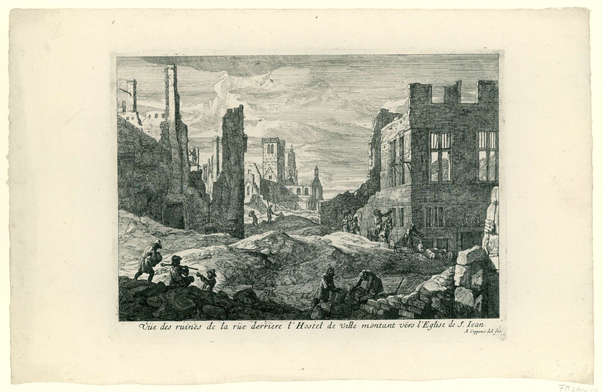 Ruïnes te Brussel, 1695 by Augustin Coppens