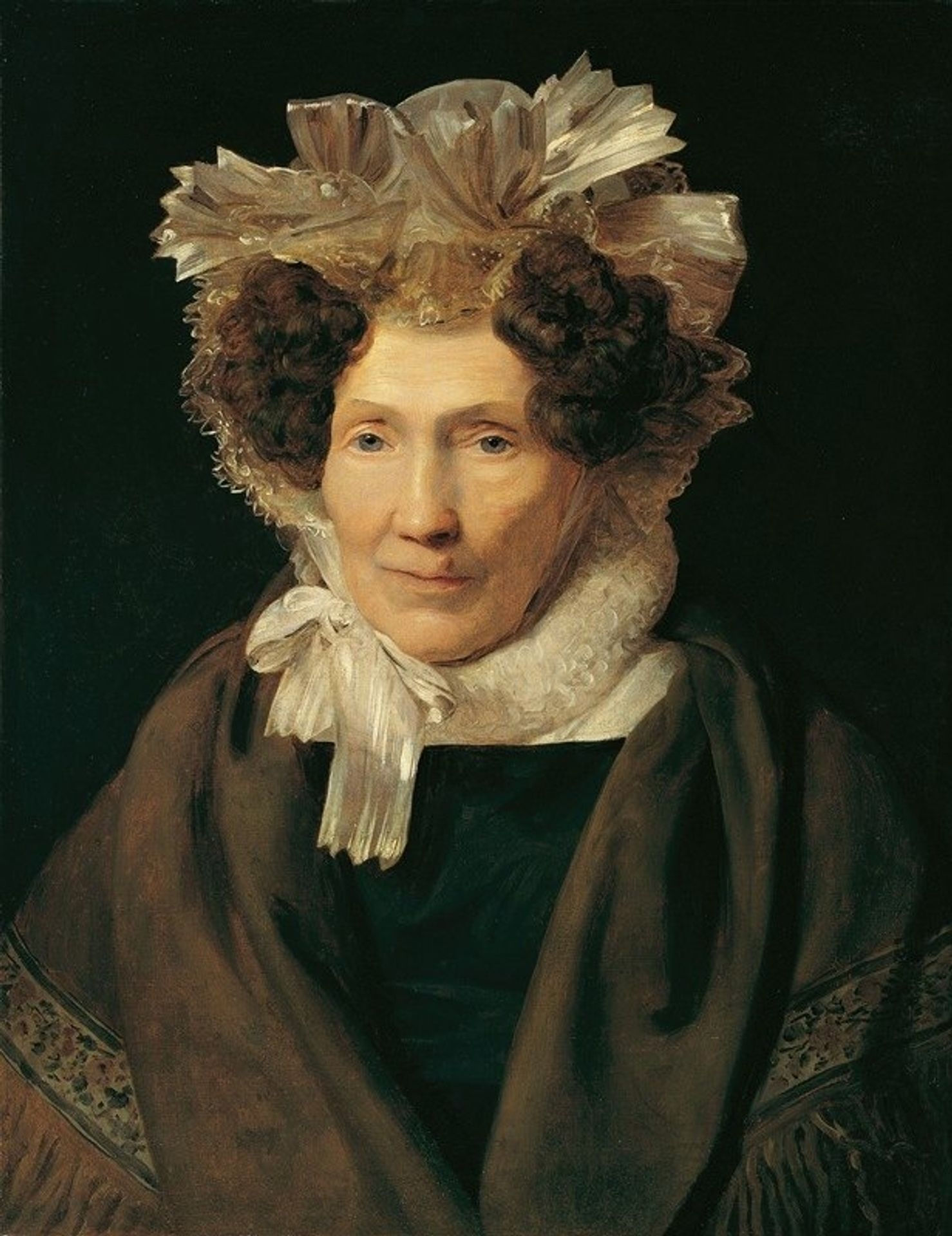 Alte Frau mit weißer Bänderhaube by Ferdinand Georg Waldmüller