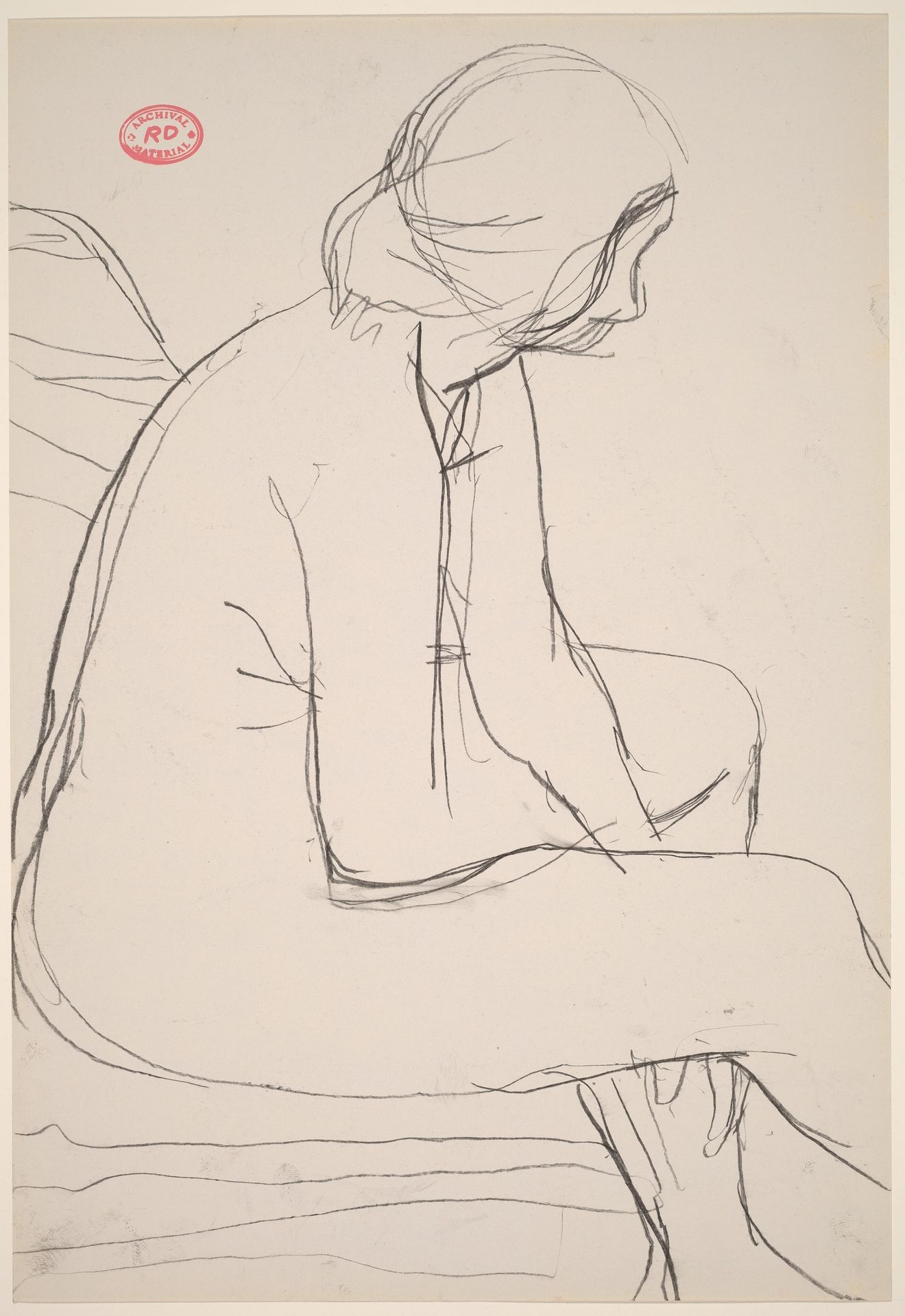 Untitled [seated female nude: side view] by Richard Diebenkorn
