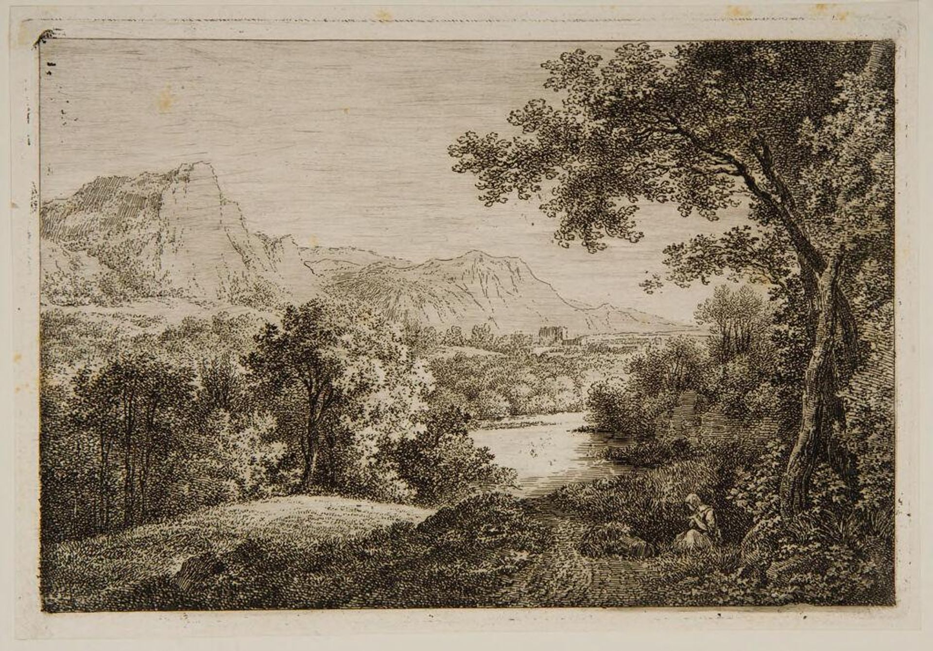 River Bordered by Trees by Martin von Molitor