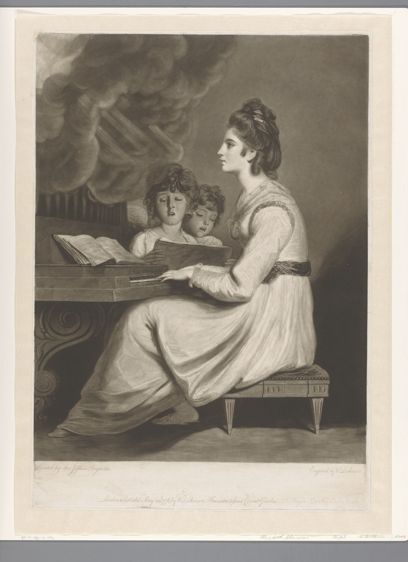 Portret van Elizabeth Sheridan als de H. Cecilia by William Dickinson
