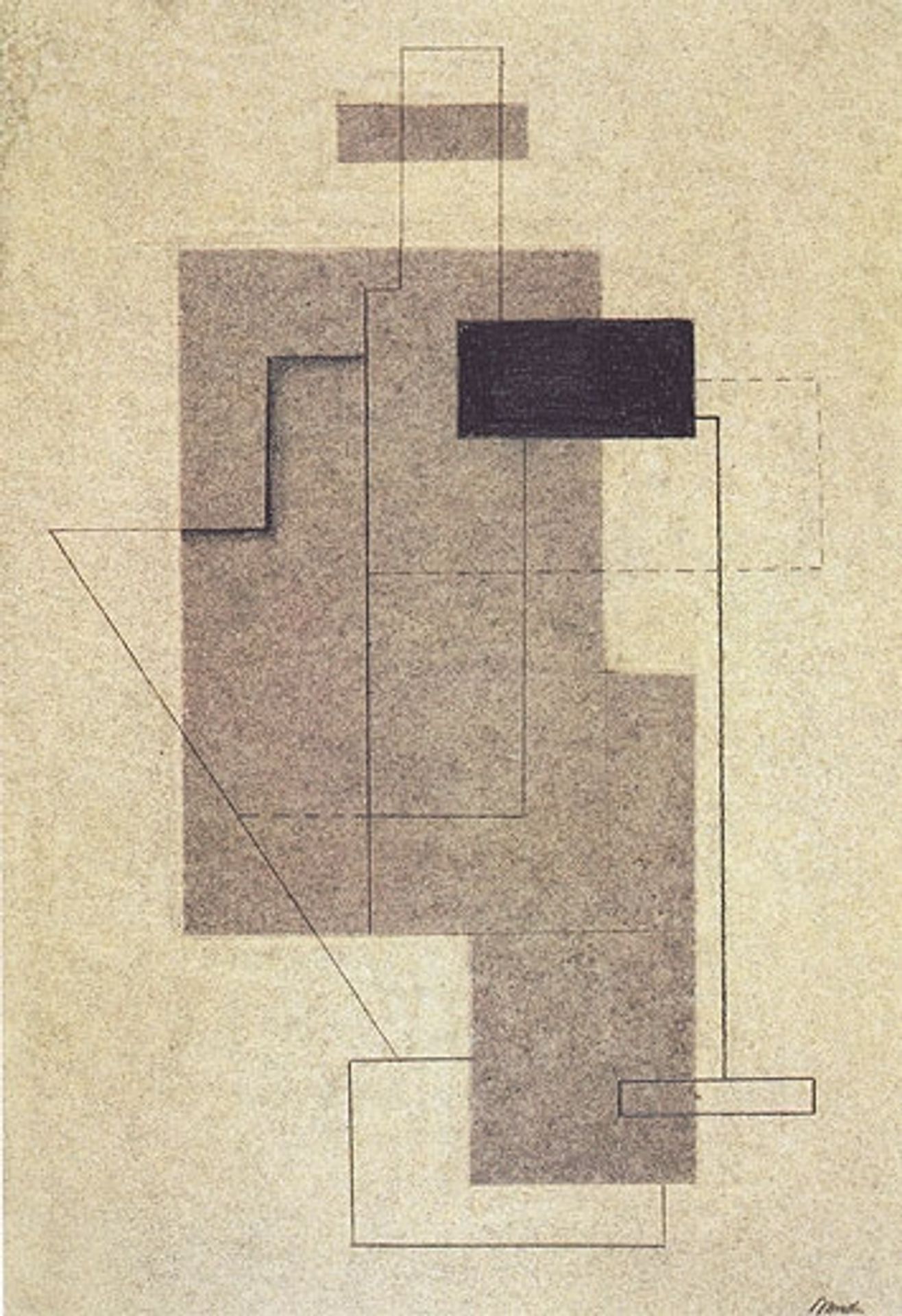 Seated Figure - Abstracted by Willi Baumeister