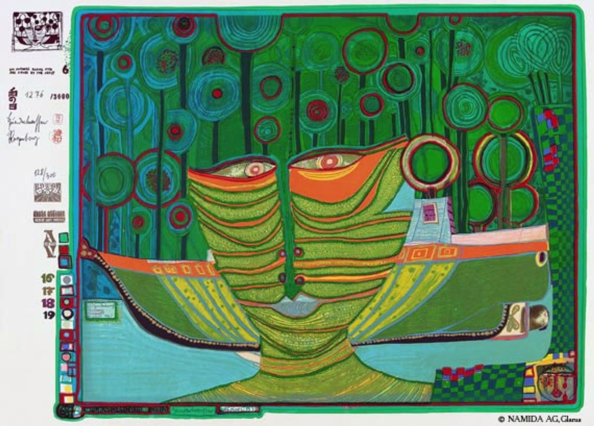 687A  Columbus Rainy Day in India by Friedensreich Hundertwasser