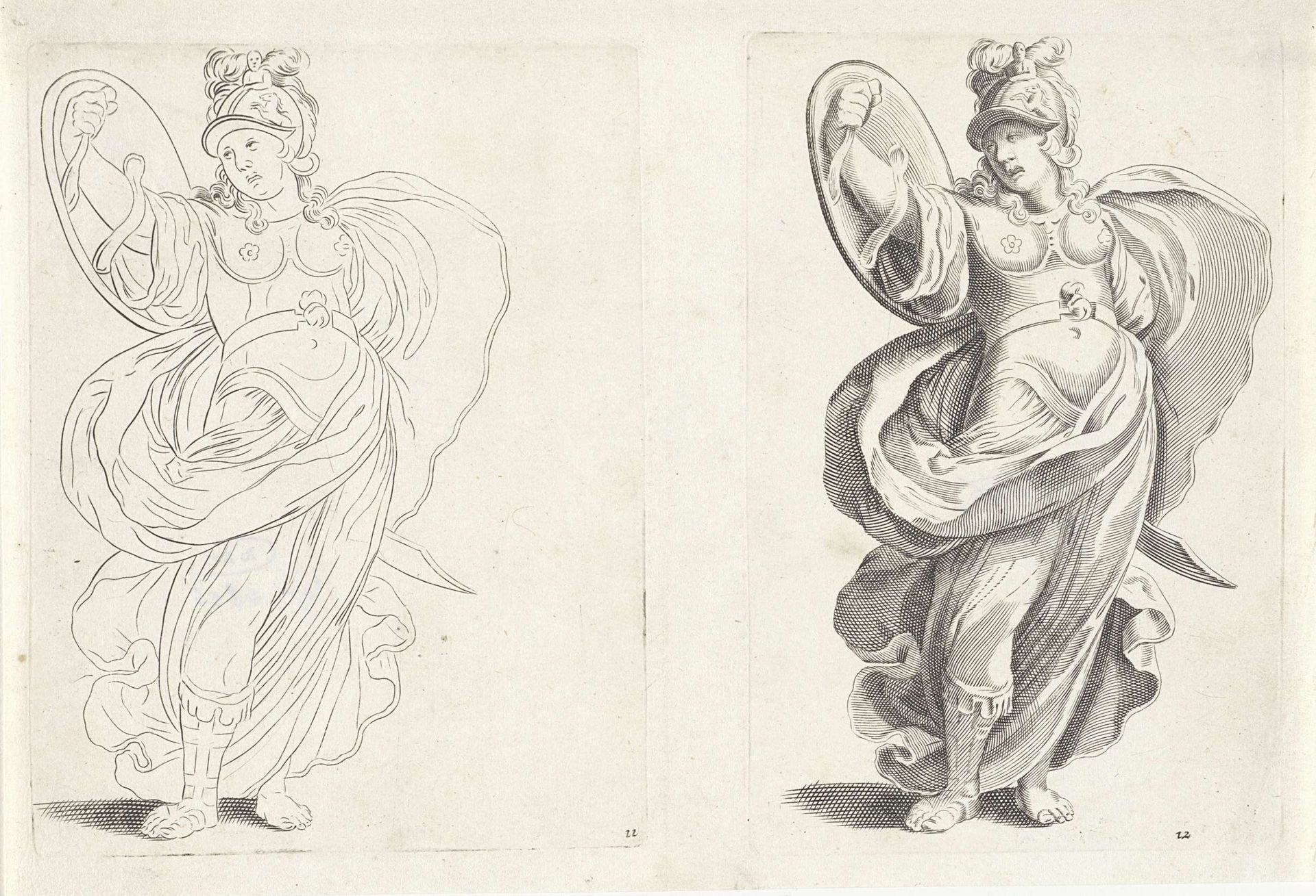 Vrouw met snaarinstrument in omlijsting by Philippus Velijn