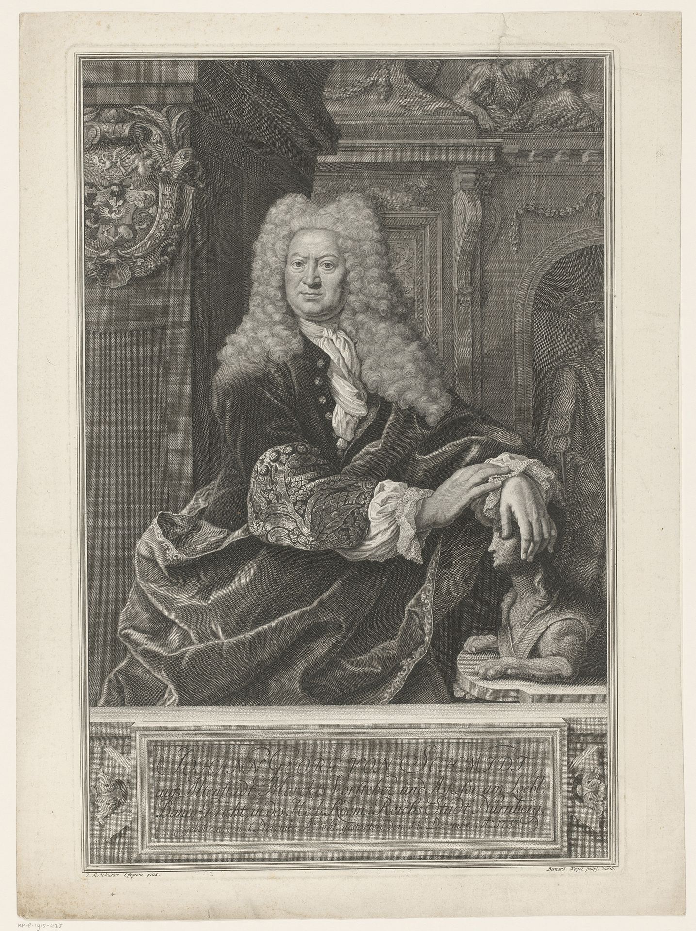Portret van Johann Georg von Schmidt auf Altenstadt by Bernhard Vogel