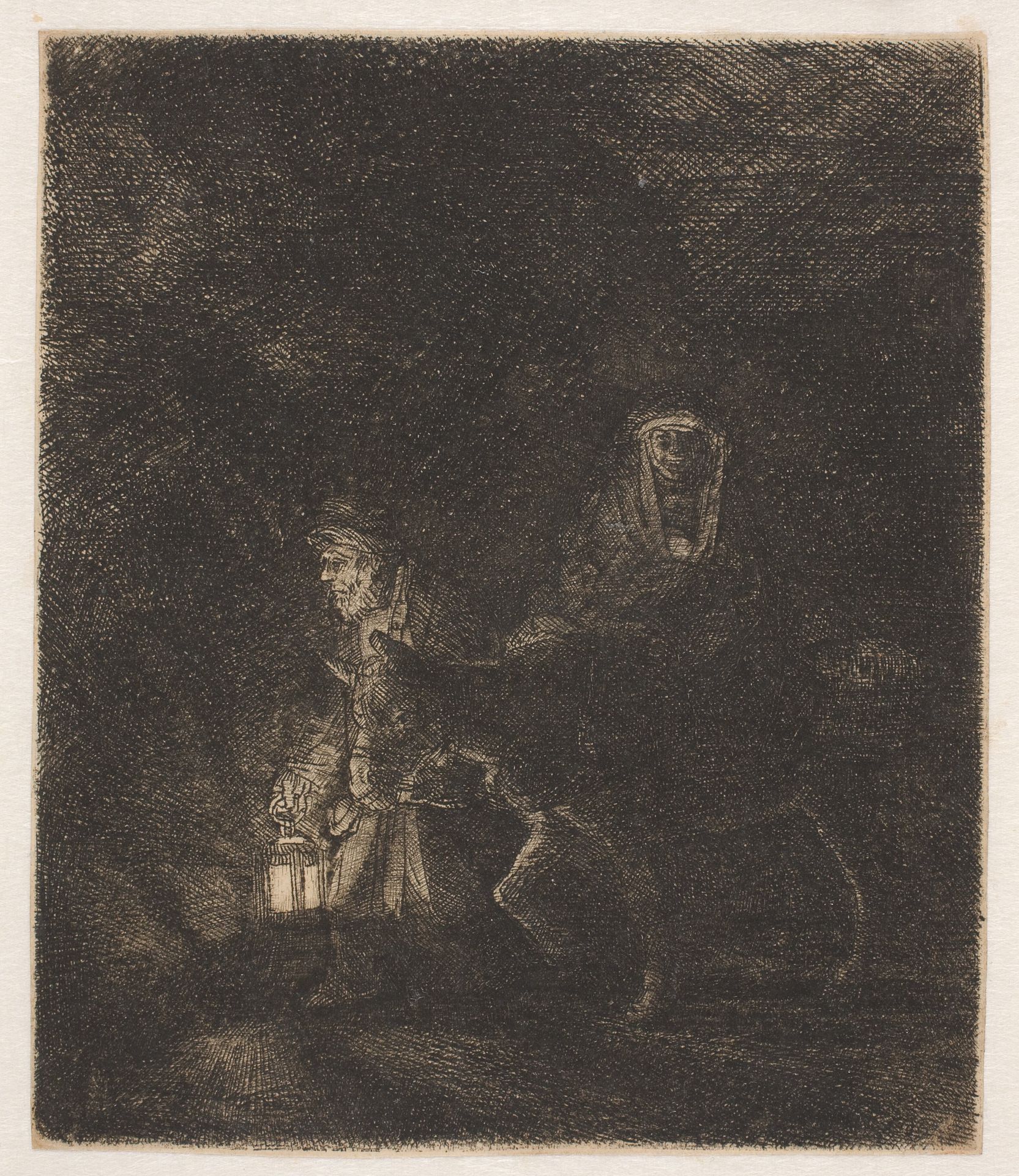 The flight into Egypt: a night piece by Rembrandt van Rijn