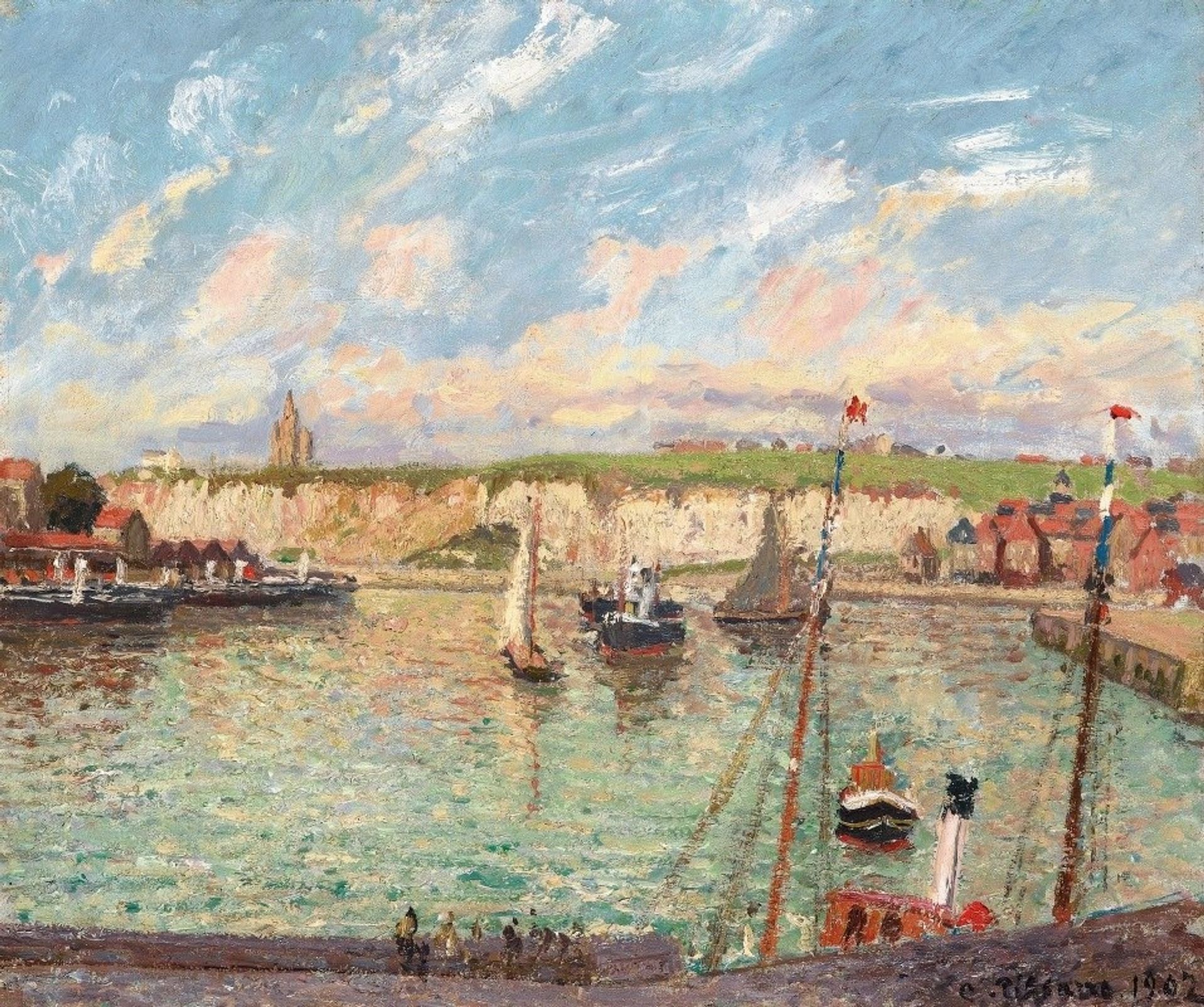 L’avant-Port De Dieppe, Après-Midi, Temps Lumineux by Camille Pissarro