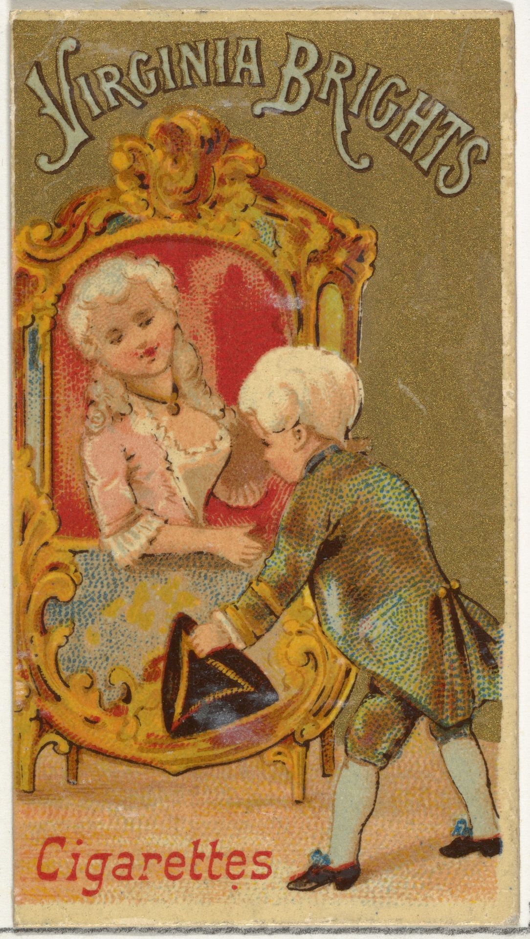 From the Girls and Children series (N64) promoting Virginia Brights Cigarettes for Allen & Ginter brand tobacco products by Allen & Ginter